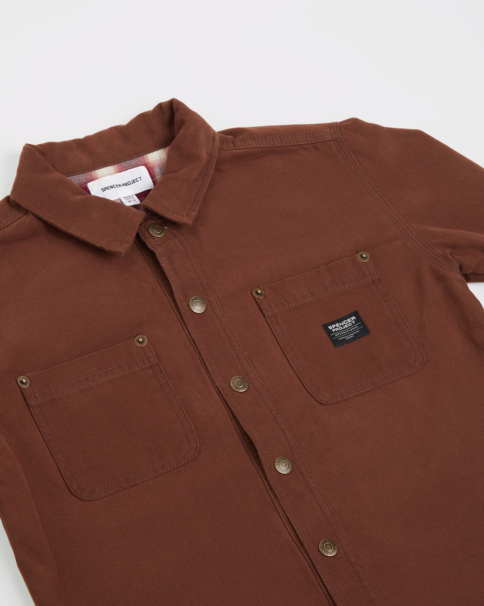 Teen Boys Newcastle Long Sleeve Shacket in Brown - Image 4