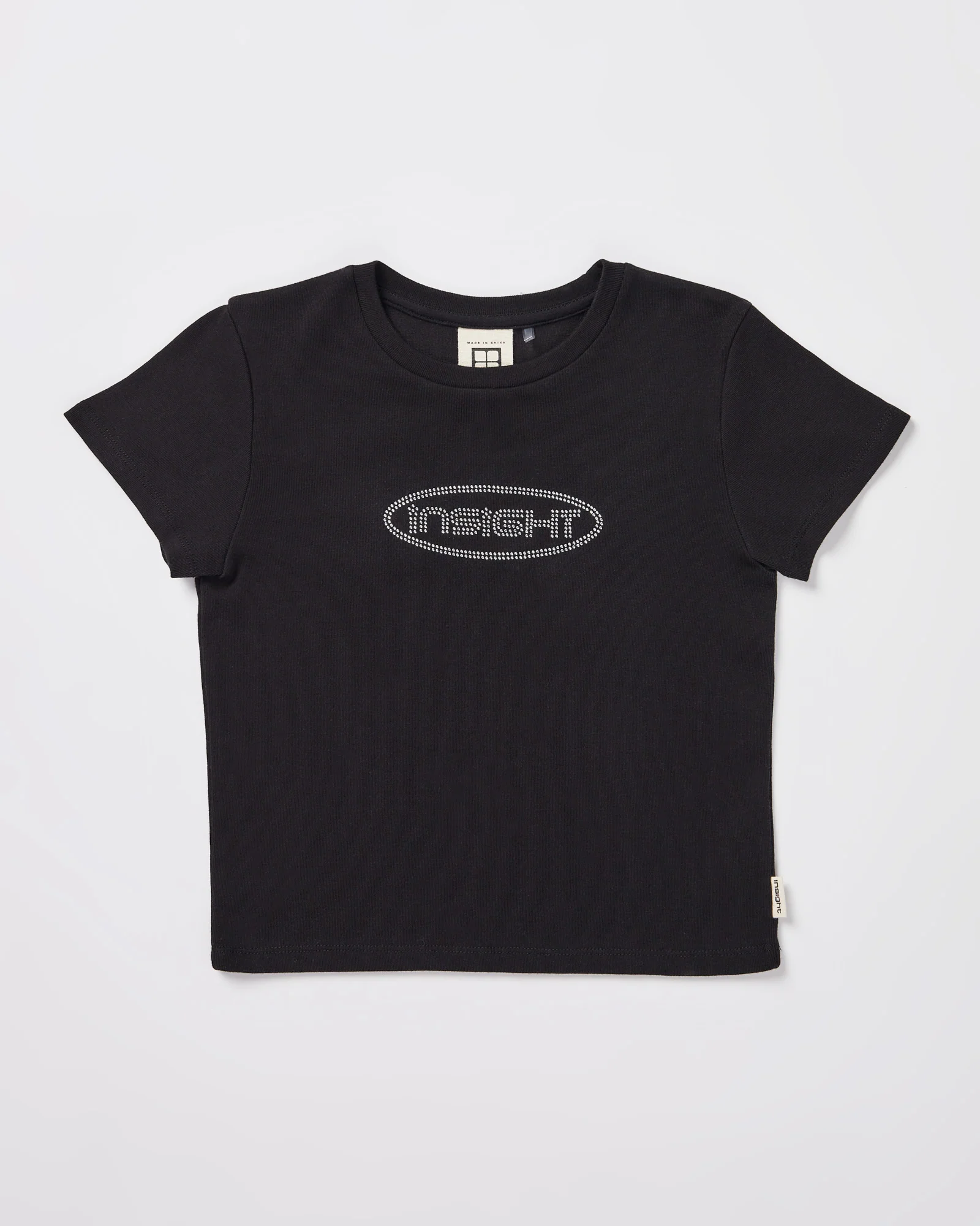 Teen Girls Hackers Baby Tee in Black - Image 2