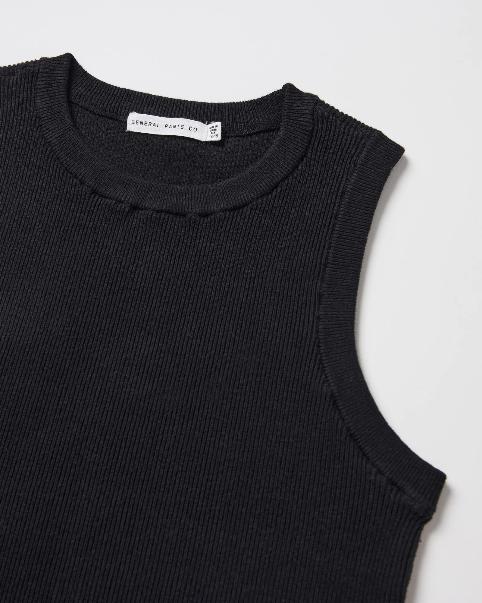 Teen Girls Luxe Knitted Tank Top in Black - Image 3
