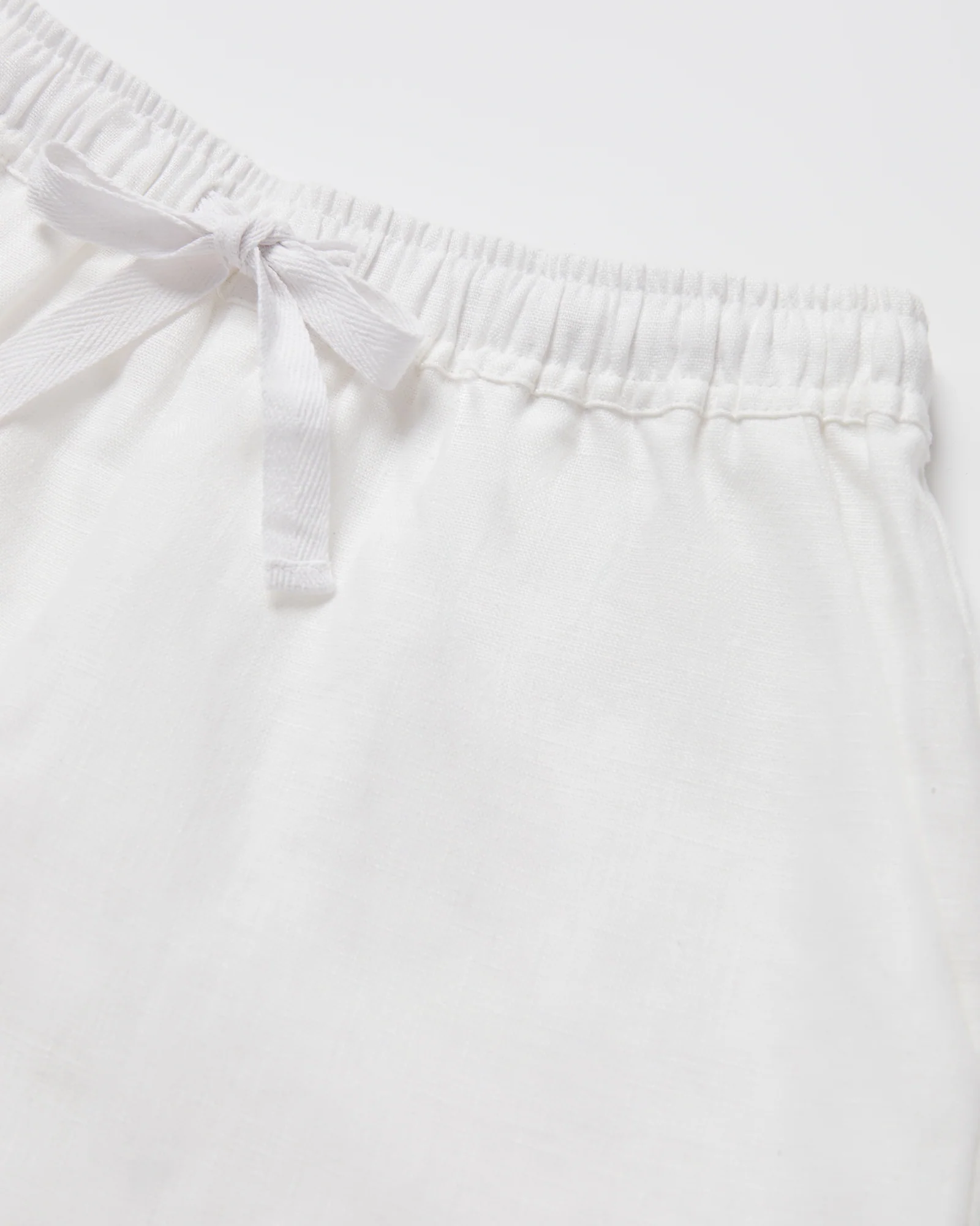 Teen Girls Tide Linen Shorts in White - Image 3
