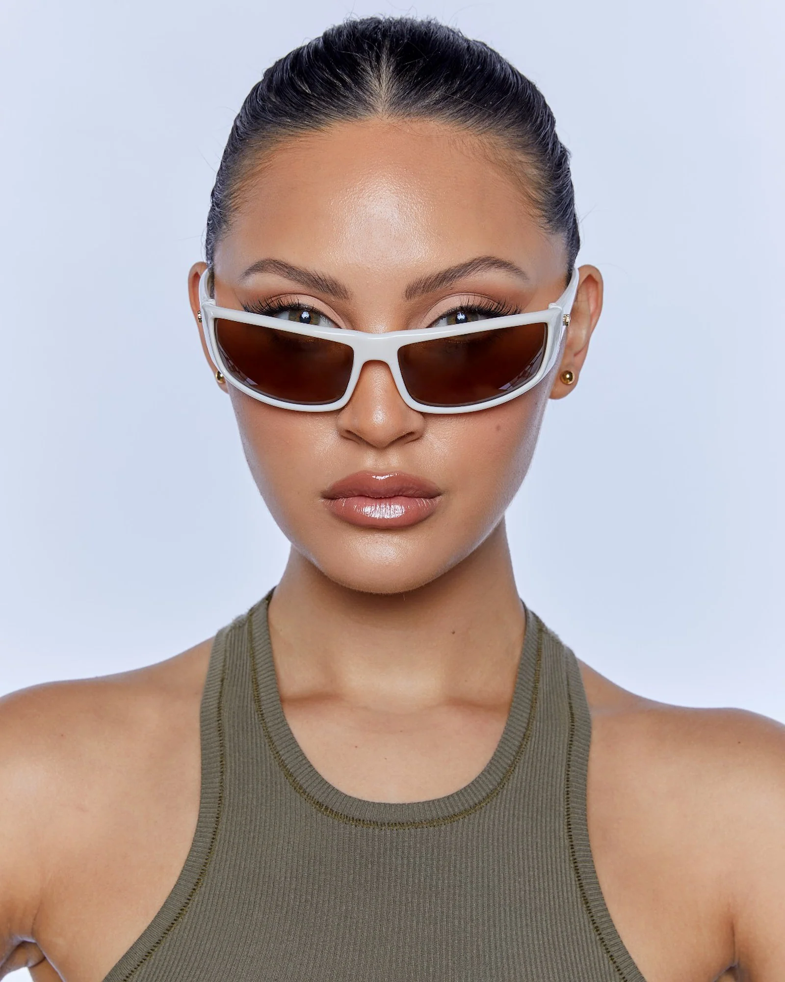Tempo Sunglasses Ivory Brown Mono - Image 2