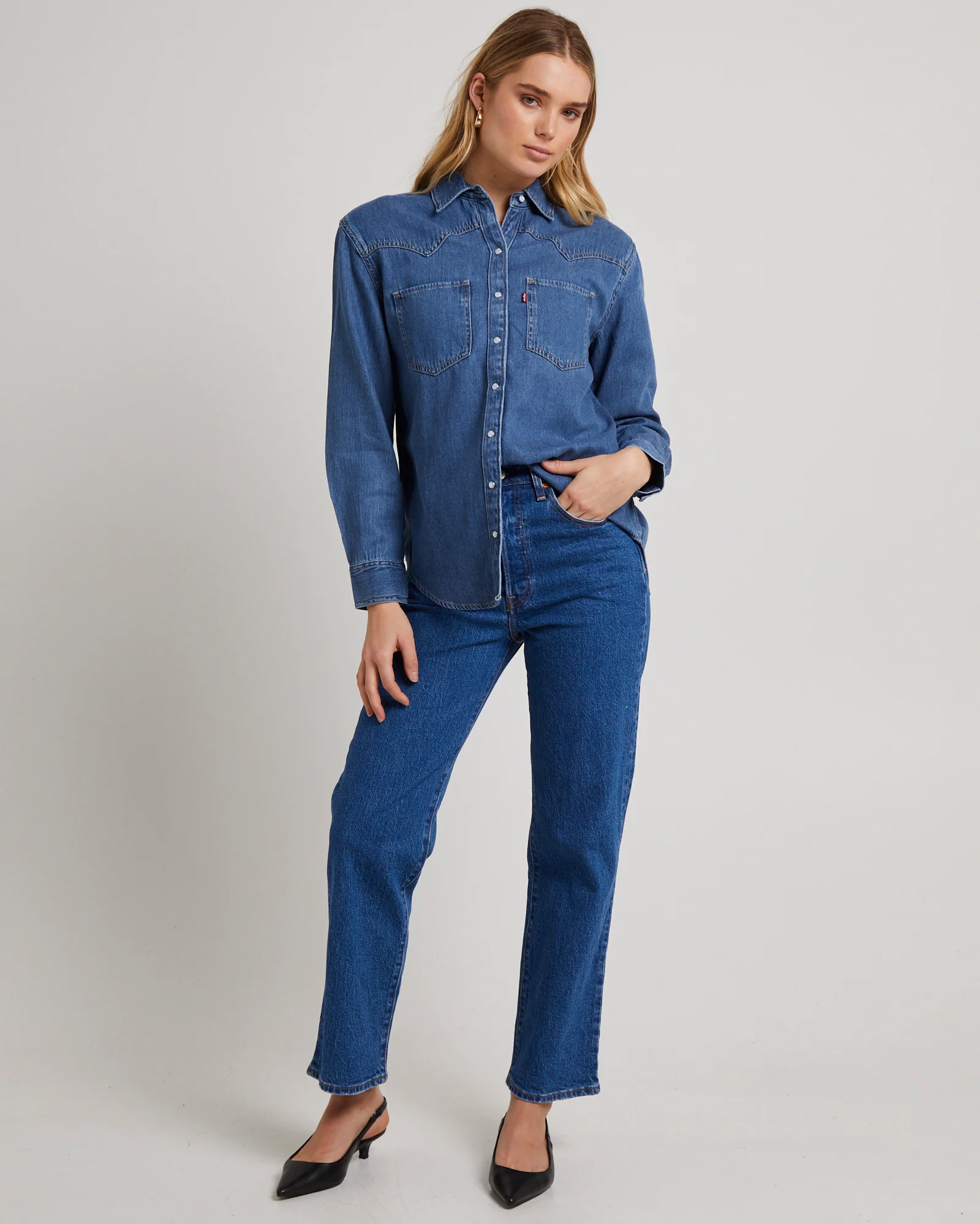Teodora Western Denim Shirt - Image 3