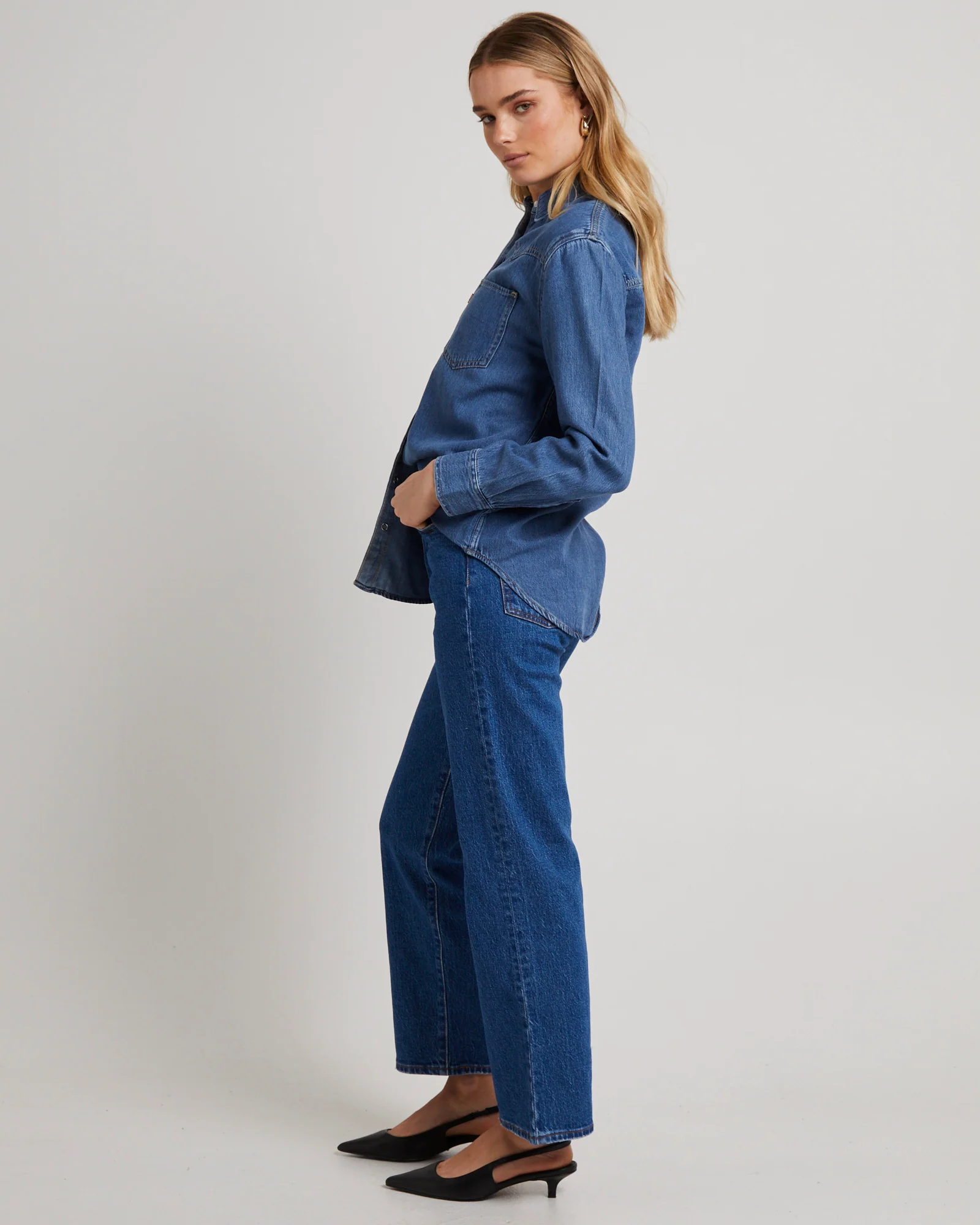 Teodora Western Denim Shirt - Image 4