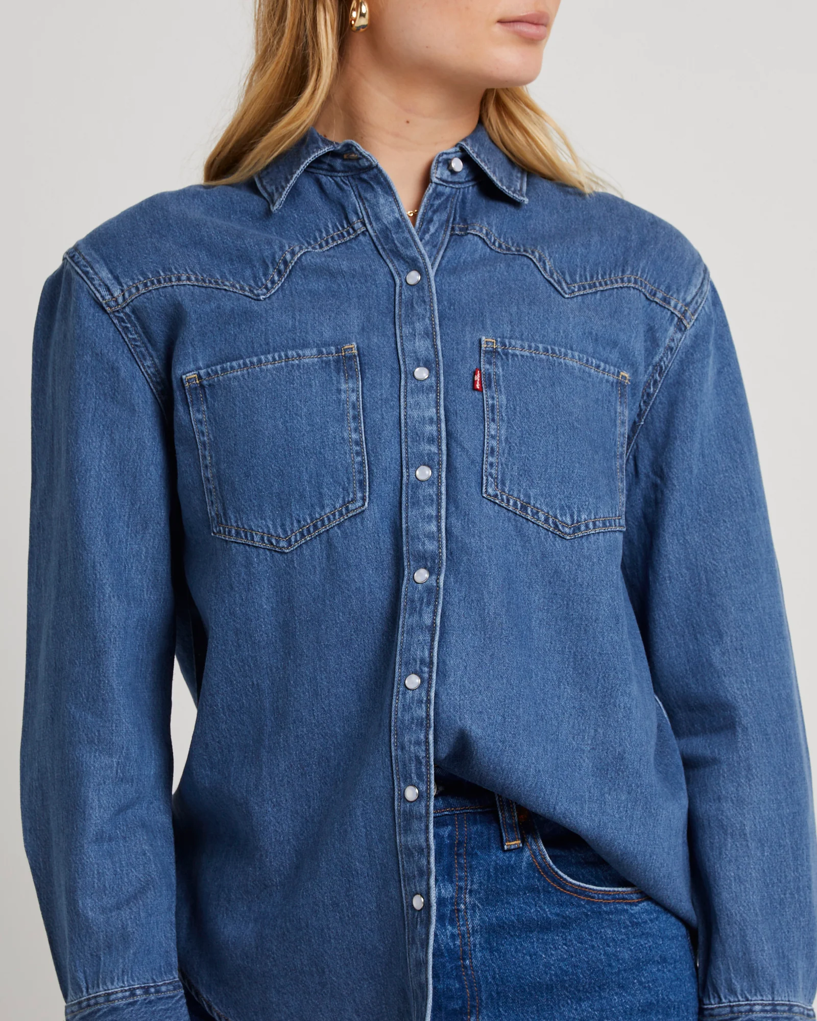Teodora Western Denim Shirt - Image 5