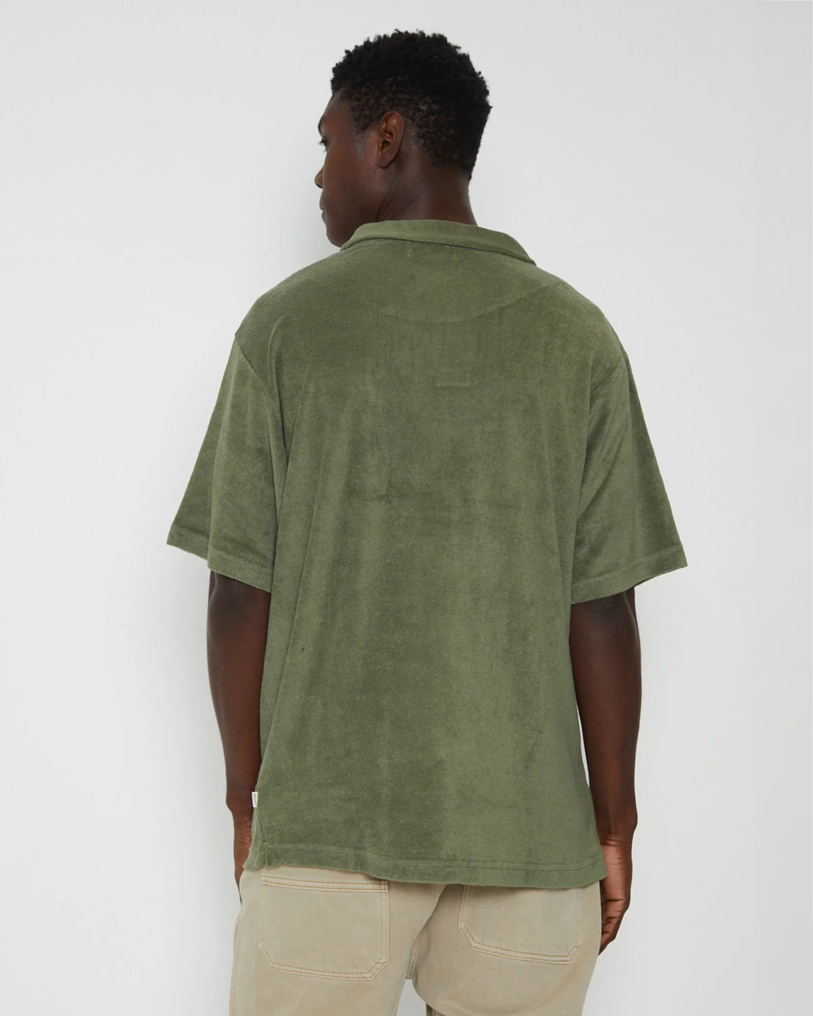 Terry Rolo Polo Short Sleeve T-Shirt in Moss - Image 2