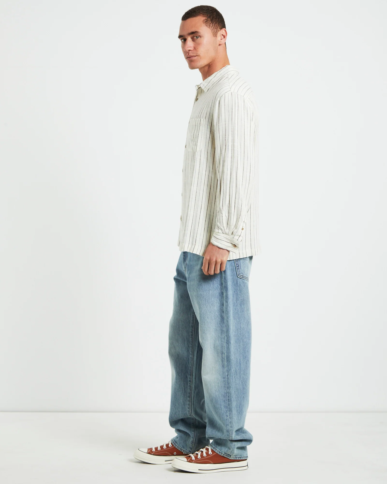 Tesky Linen Long Sleeve Shirt in Natural - Image 4