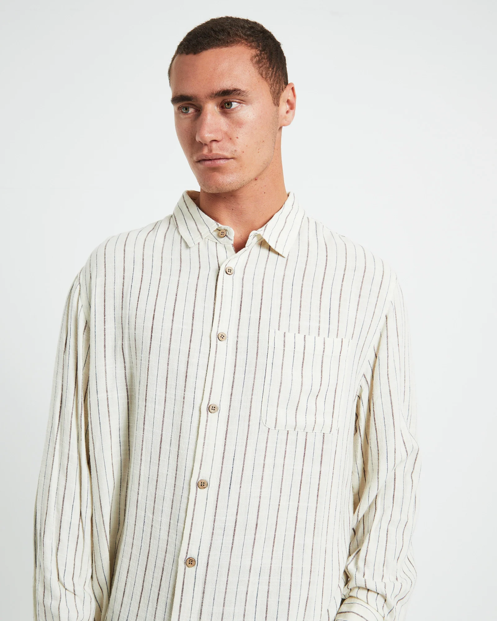 Tesky Linen Long Sleeve Shirt in Natural - Image 5