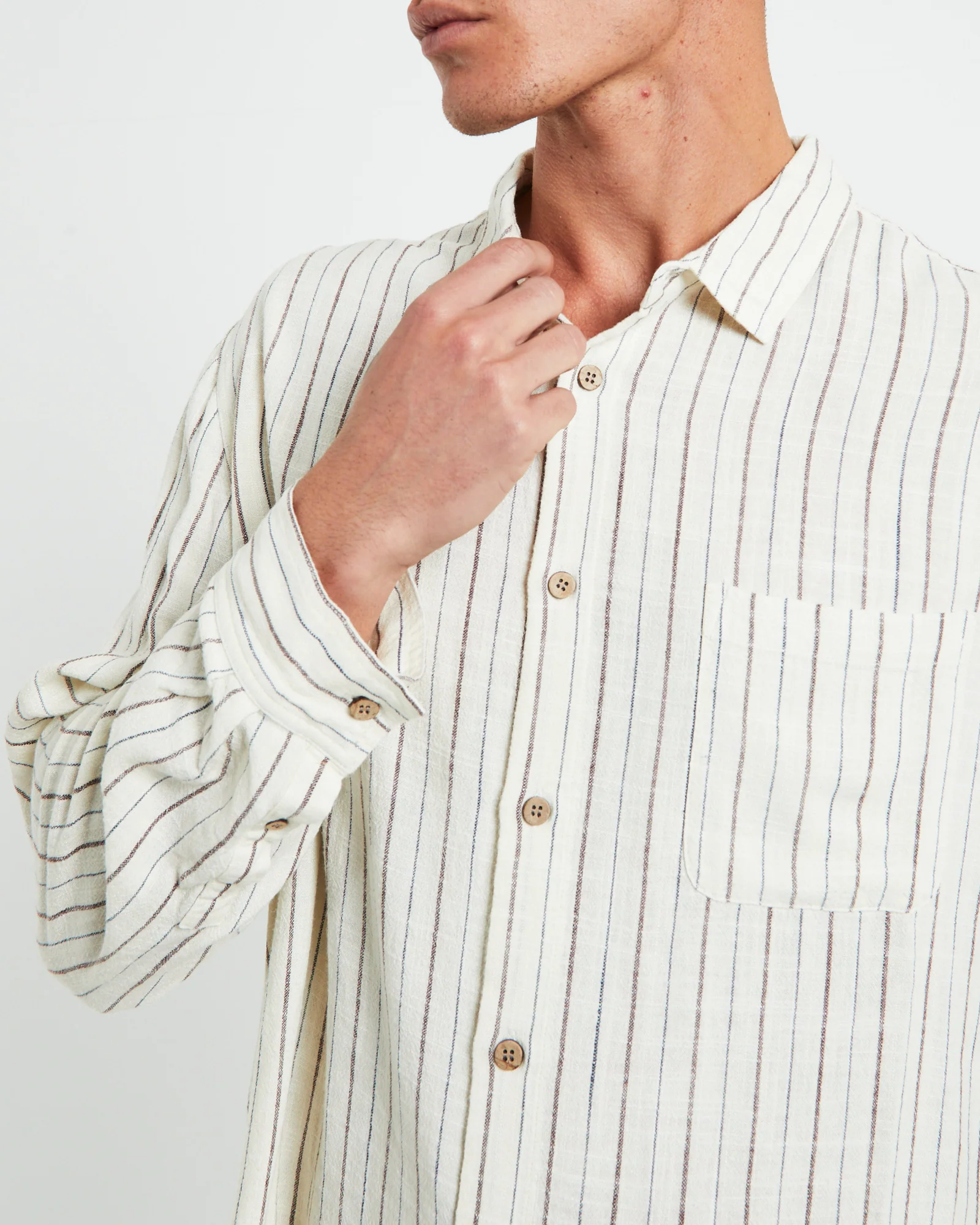 Tesky Linen Long Sleeve Shirt in Natural - Image 6