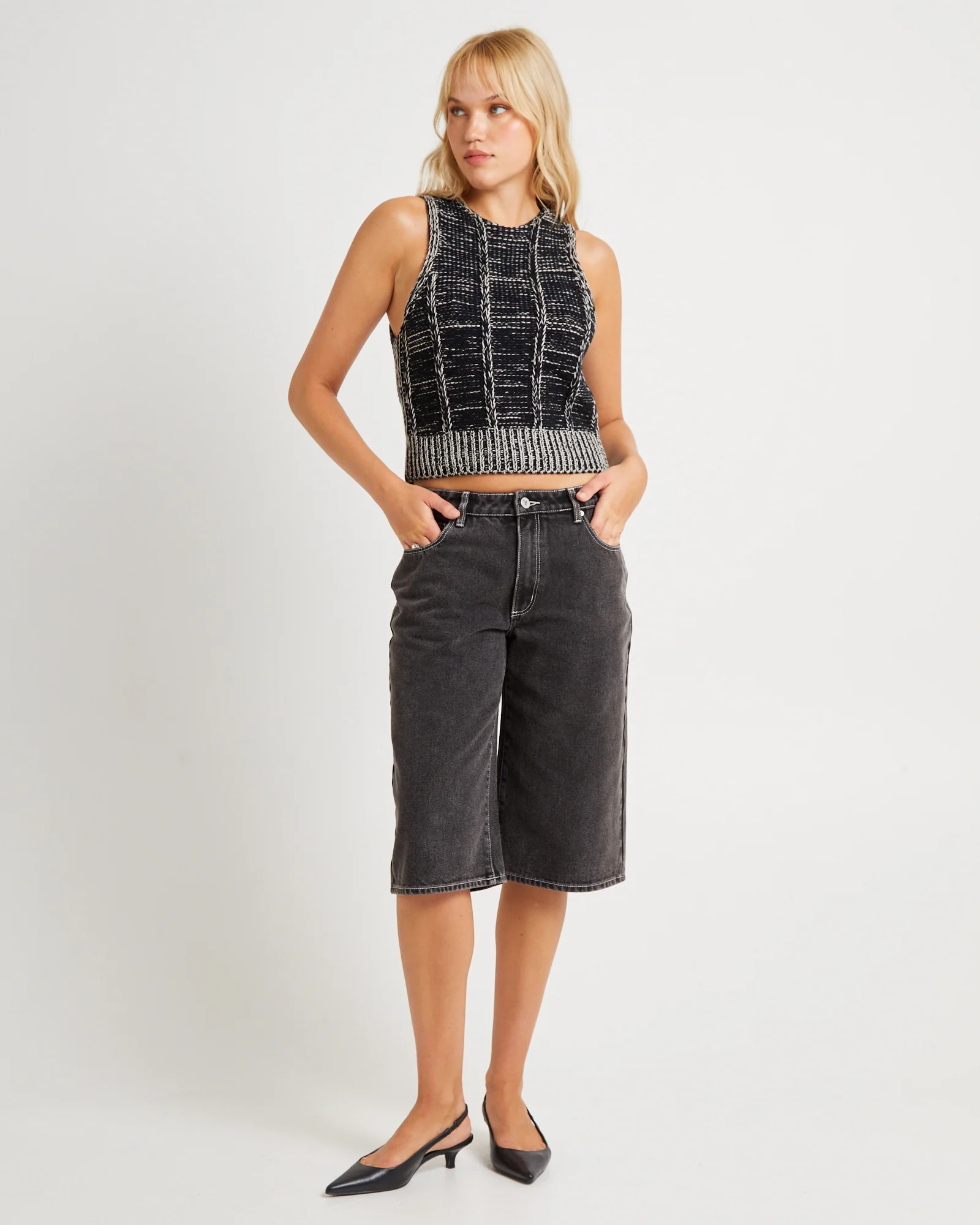 Textured Knit Tank Top - Image 3