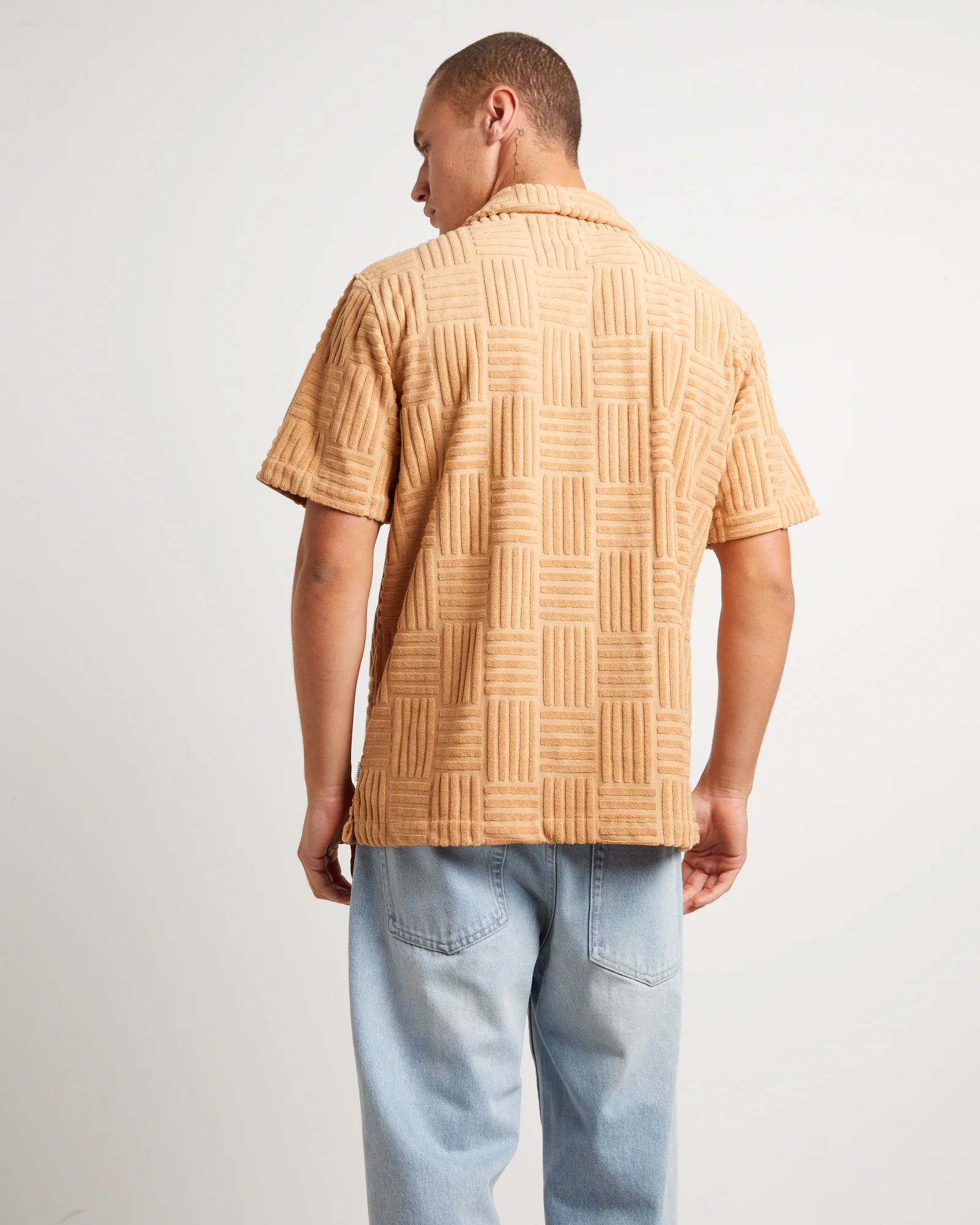 The Barton Terry Short Sleeve Resort Shirt in Rust - Image 2