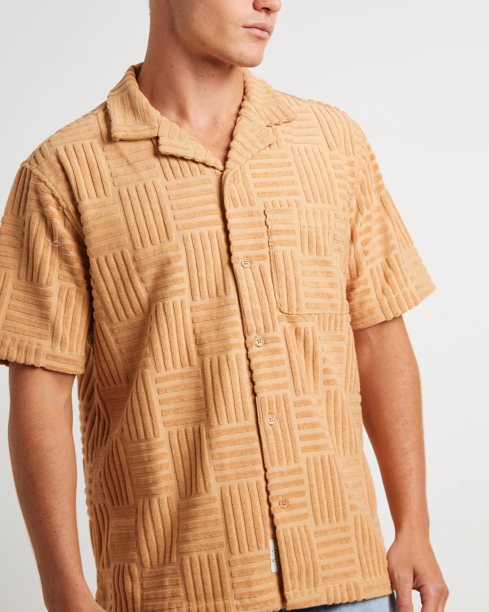 The Barton Terry Short Sleeve Resort Shirt in Rust - Image 5