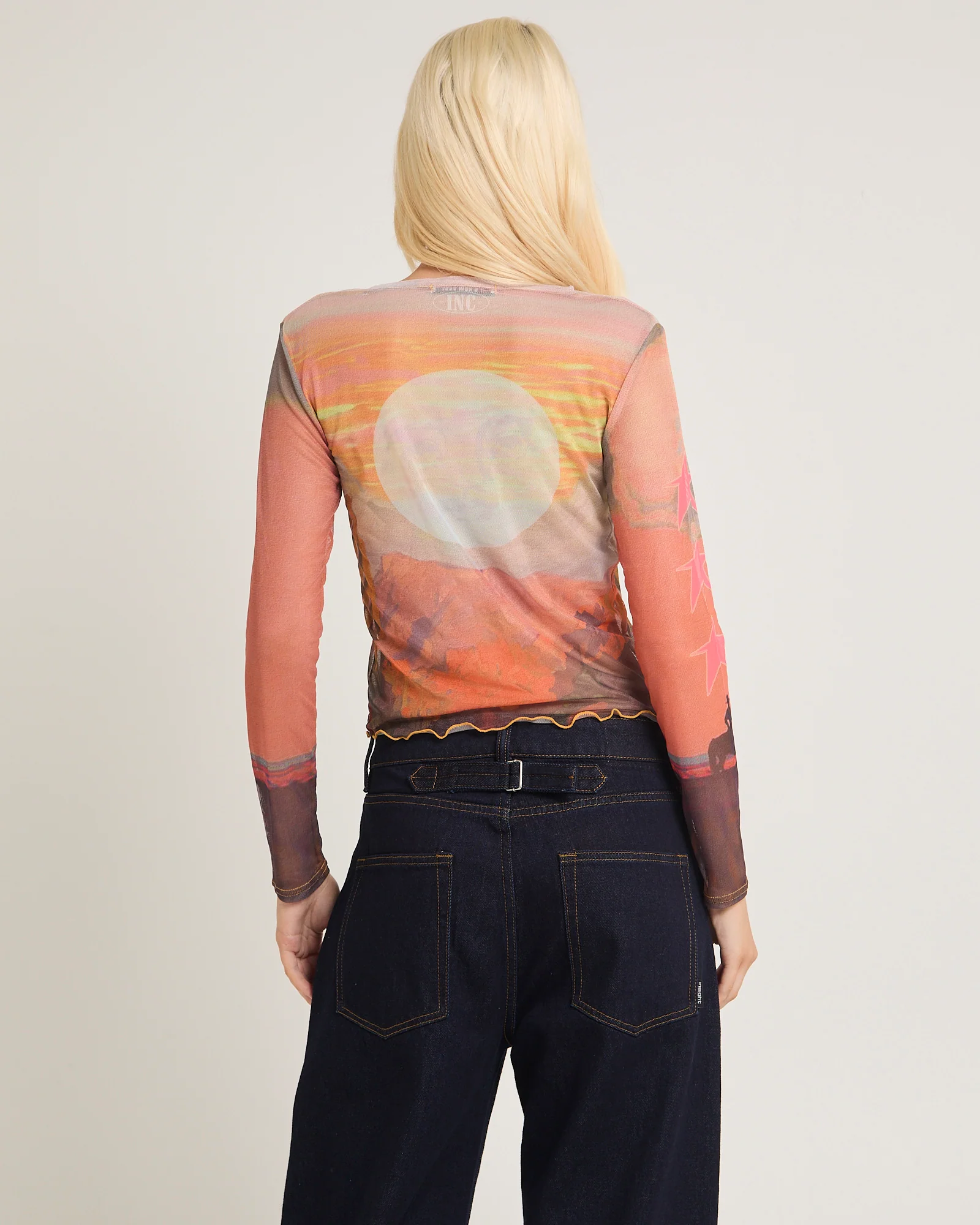 The Mesh Crop Long Sleeve Top - Image 2