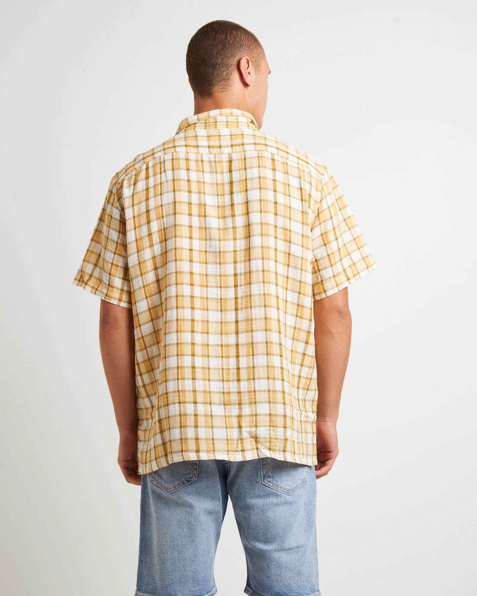 The Sunset Camp Short Sleeve Shirt in Bill Plaid Curry - Image 2