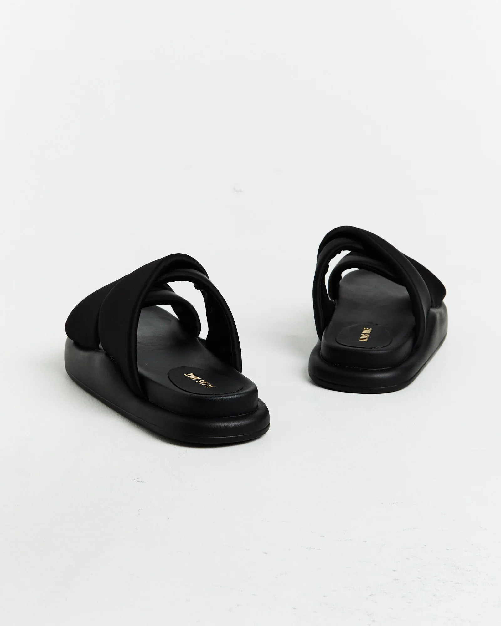 Therese Satin Slides in Black - Image 6
