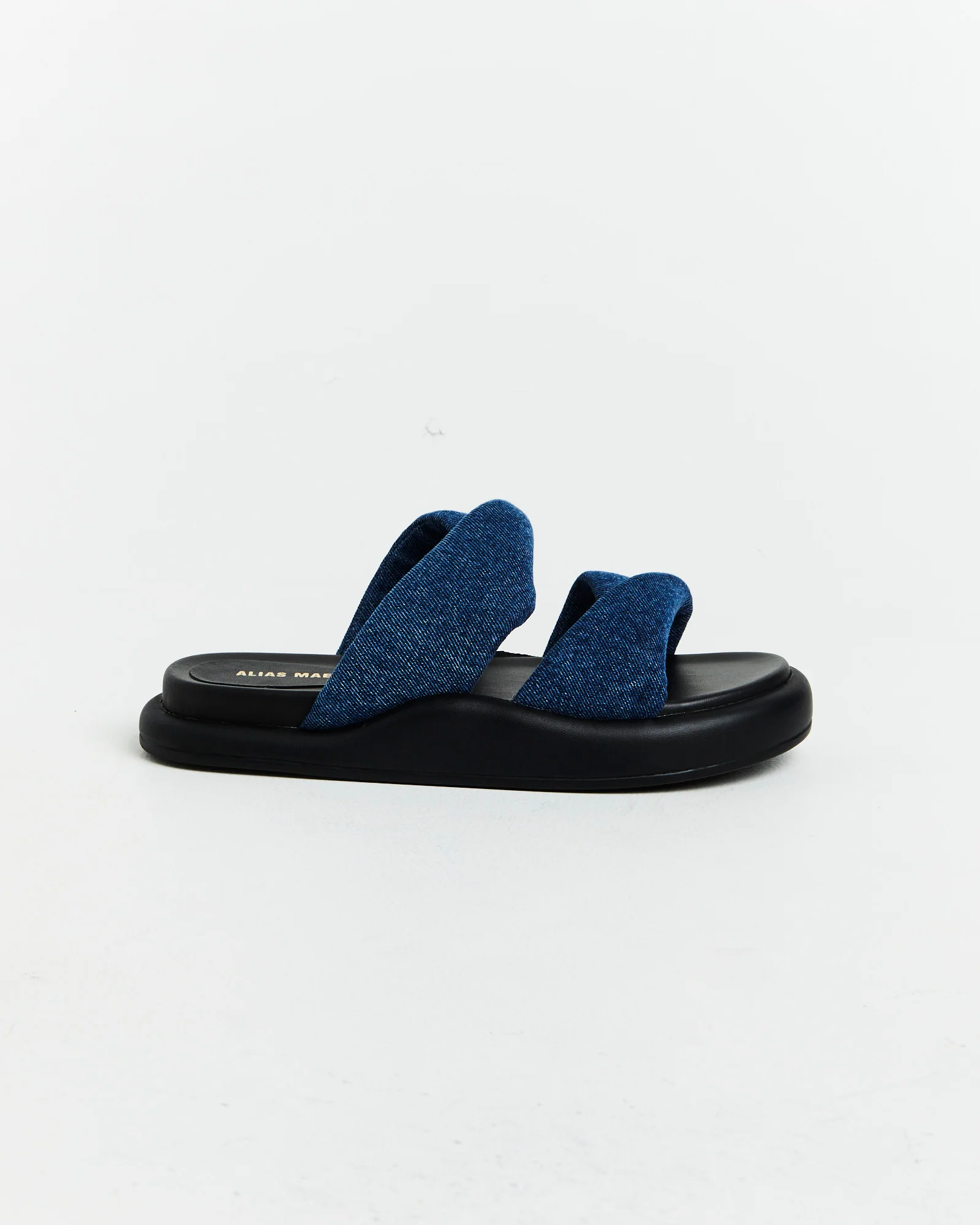 Therese Slides in Dark Denim Blue - Image 3