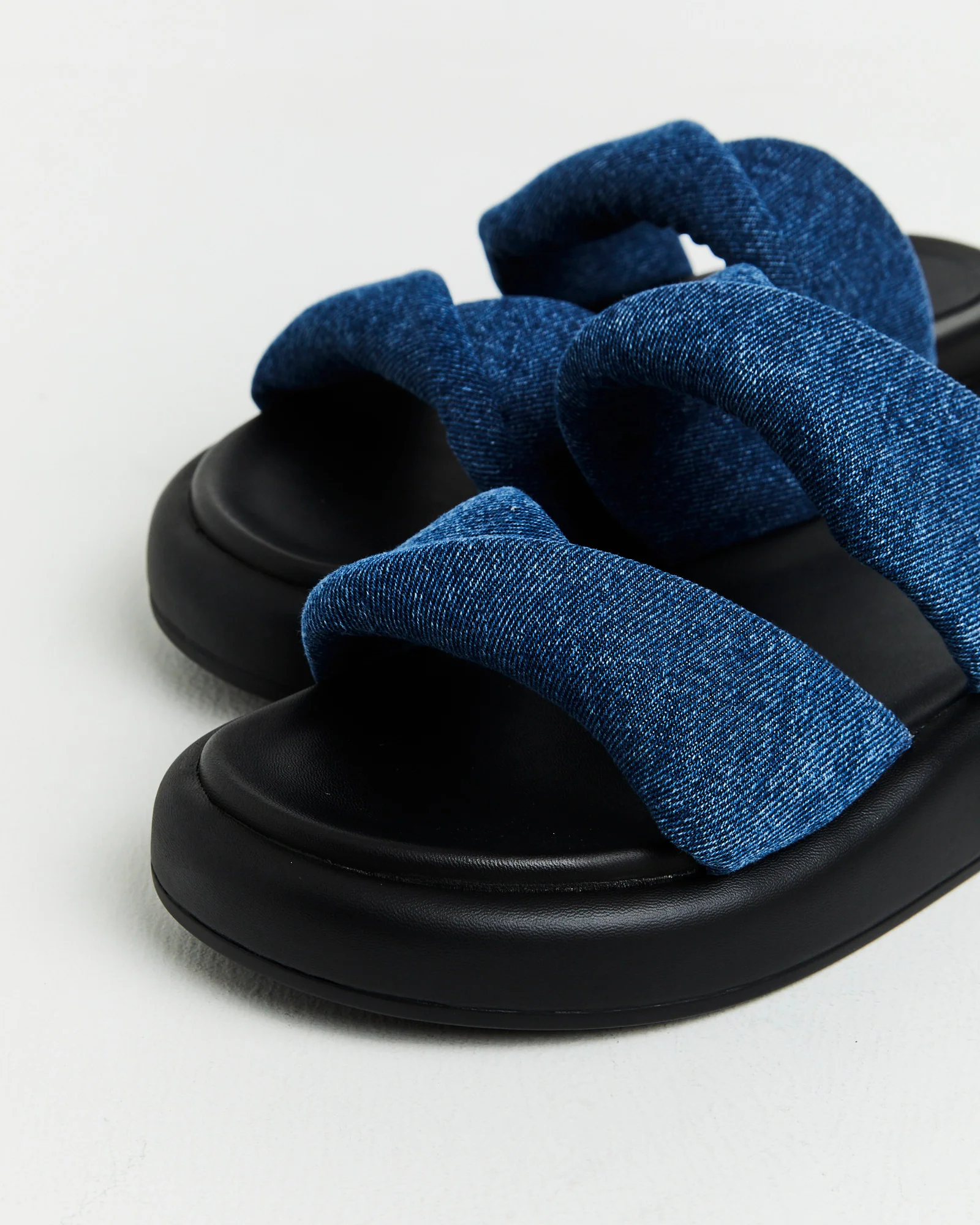 Therese Slides in Dark Denim Blue - Image 4