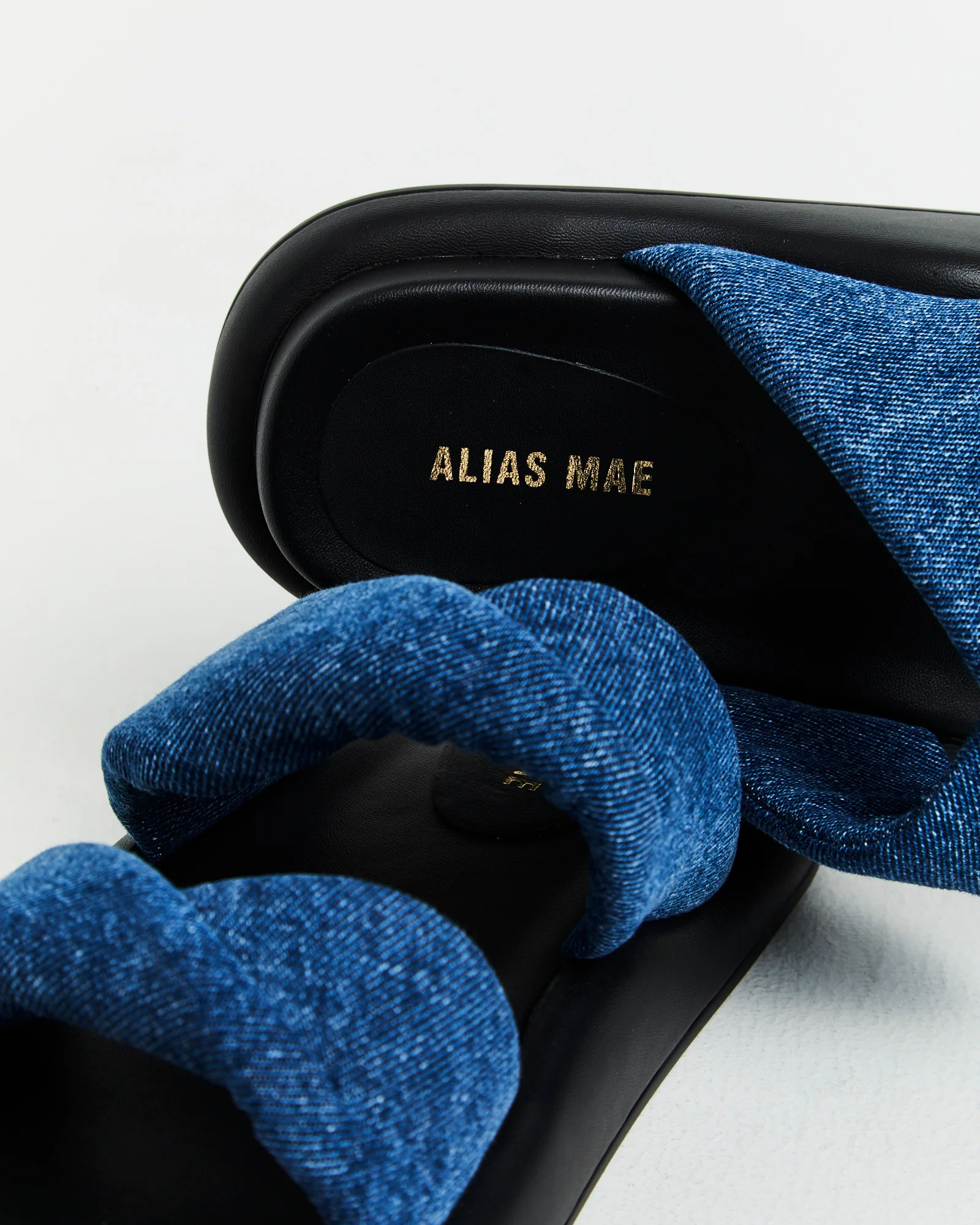 Therese Slides in Dark Denim Blue - Image 5