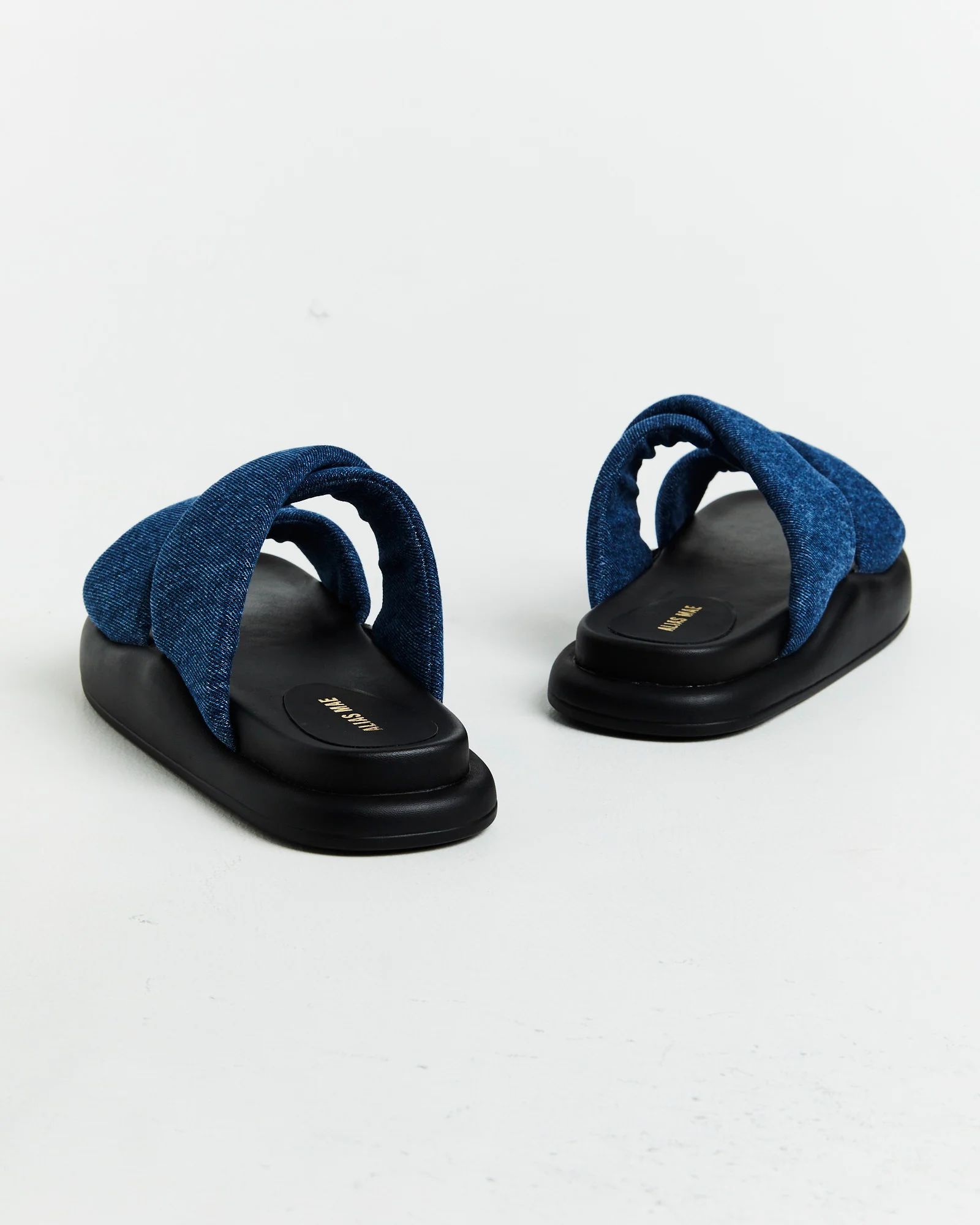 Therese Slides in Dark Denim Blue - Image 6