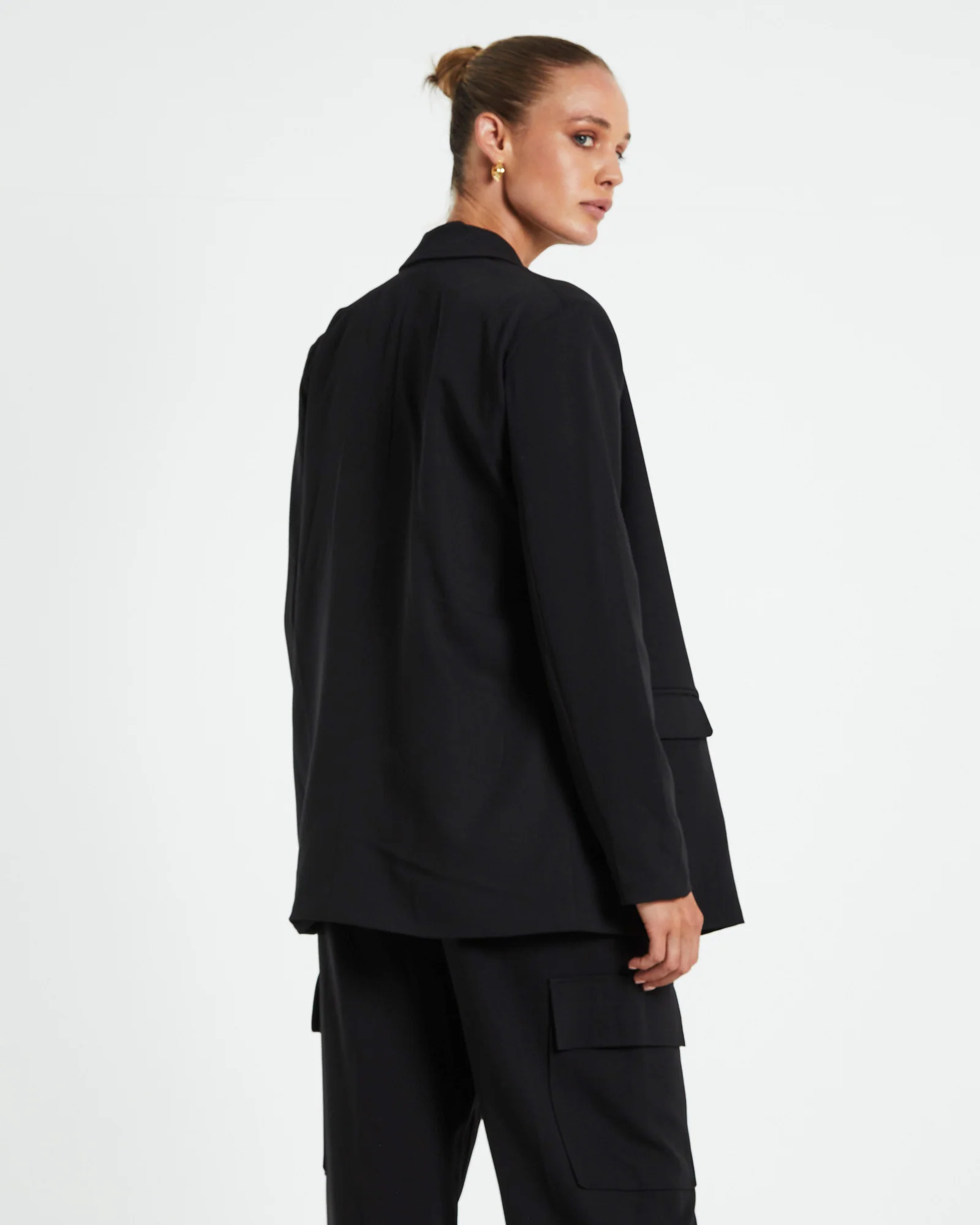 Tia Boyfriend Blazer Black - Image 2