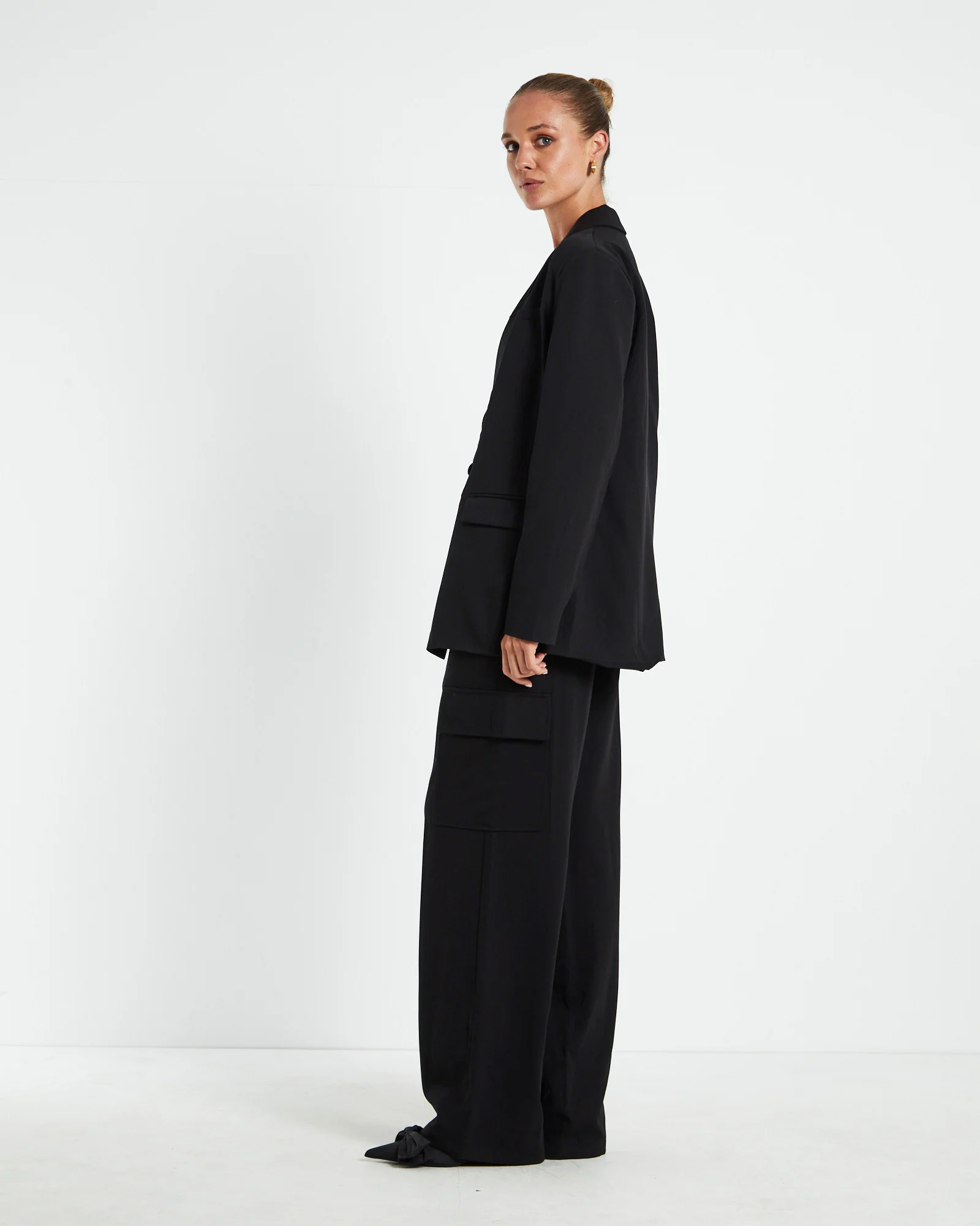 Tia Boyfriend Blazer Black - Image 4