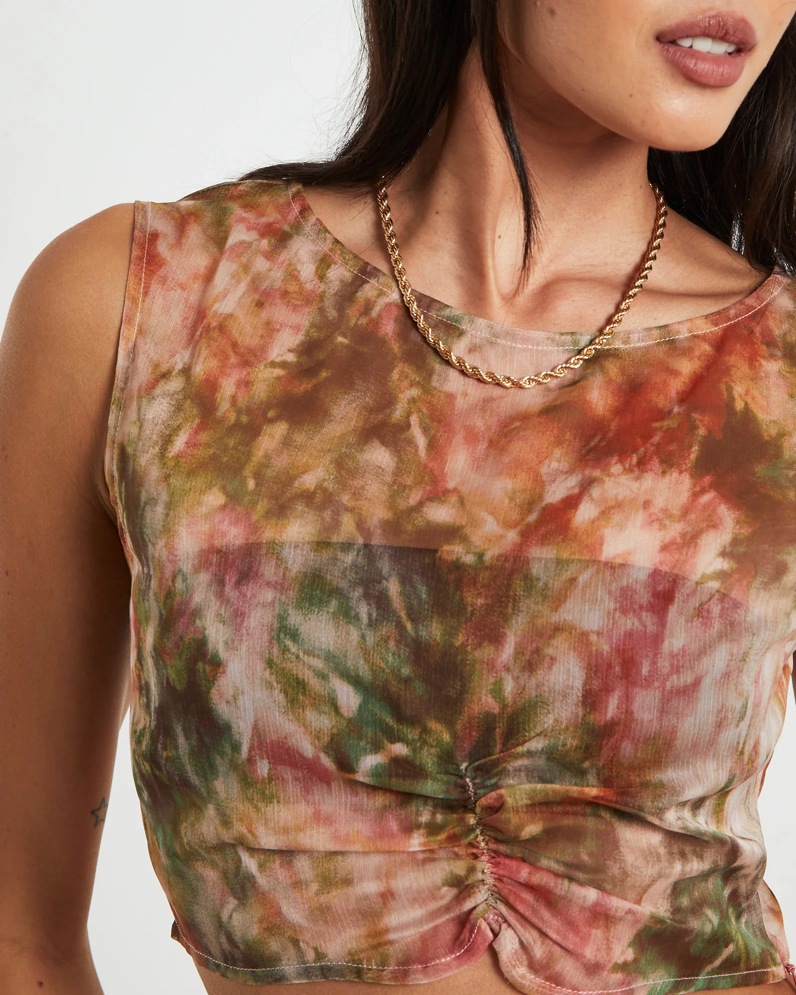 Tibby Tie Dye Gather Front Top - Image 6