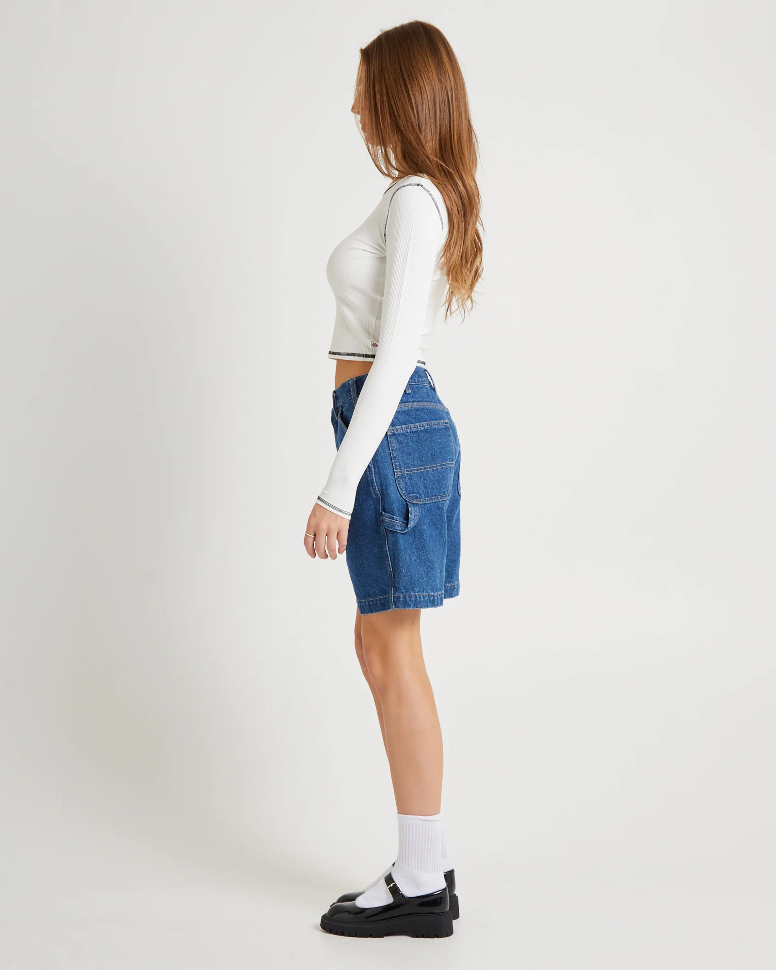 Tilden Long Sleeve Tee White - Image 4