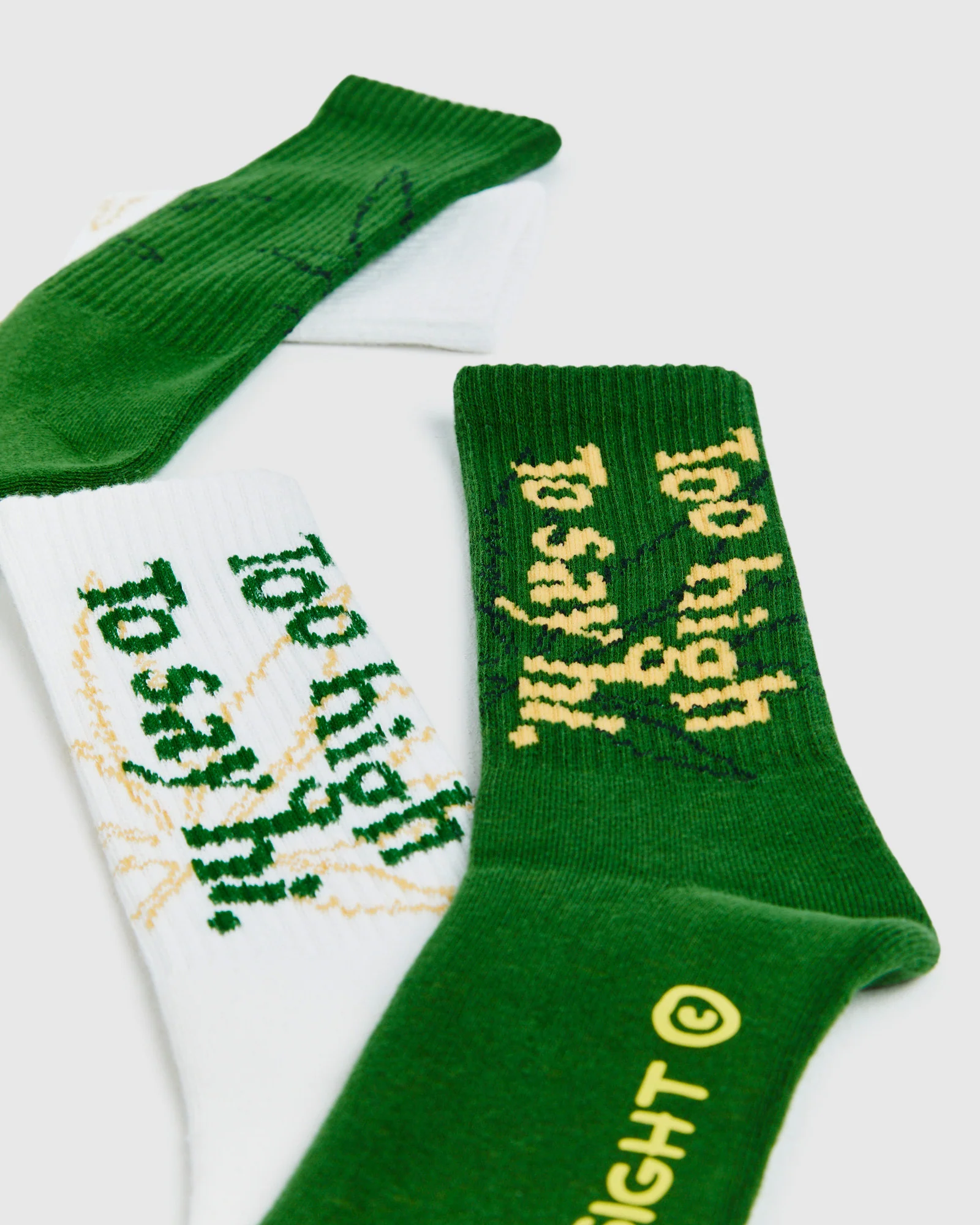 Too High Socks 2 Pack Green/White - Image 4