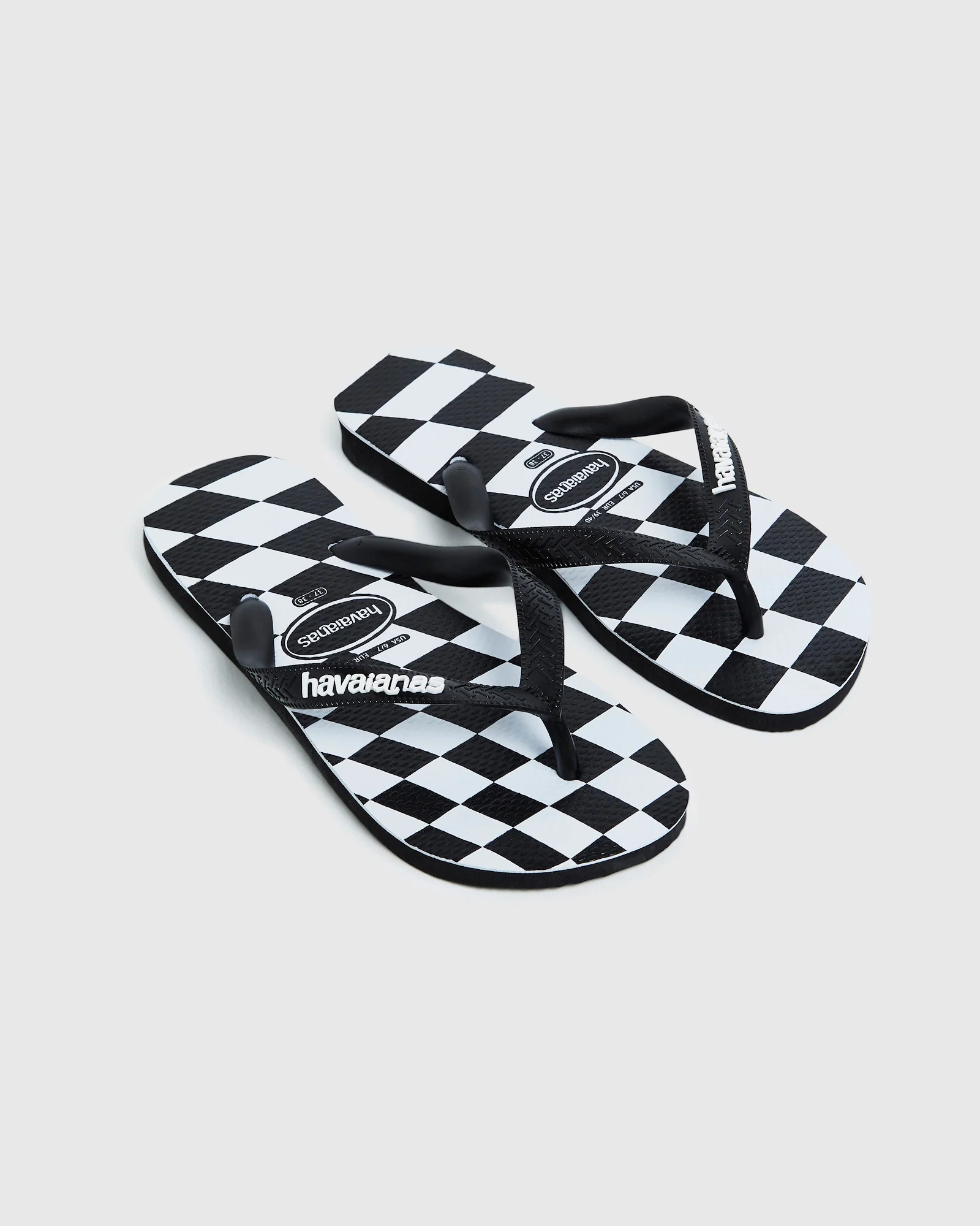Top Distorted Check Thongs Black/White - Image 4