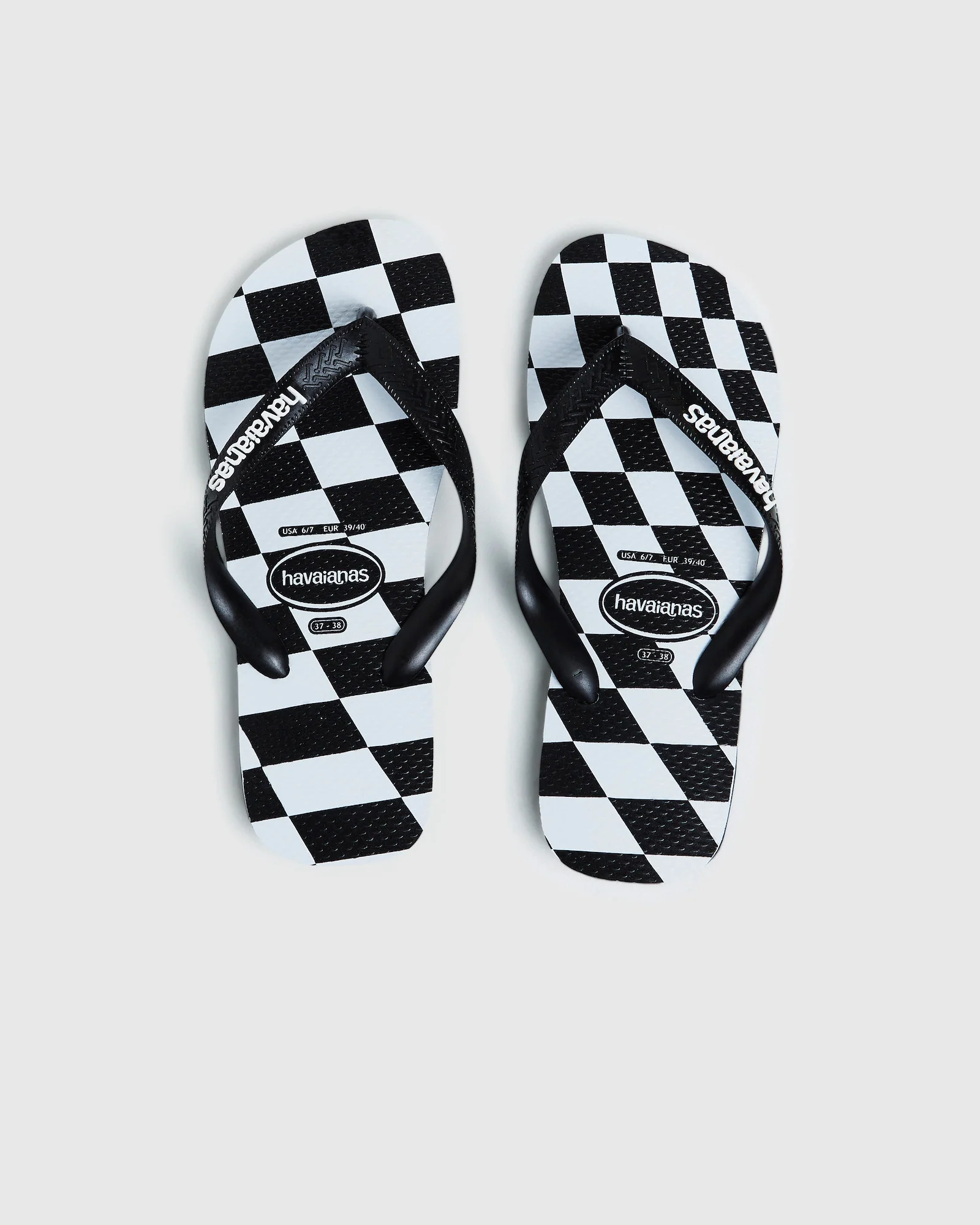 Top Distorted Check Thongs Black/White - Image 5