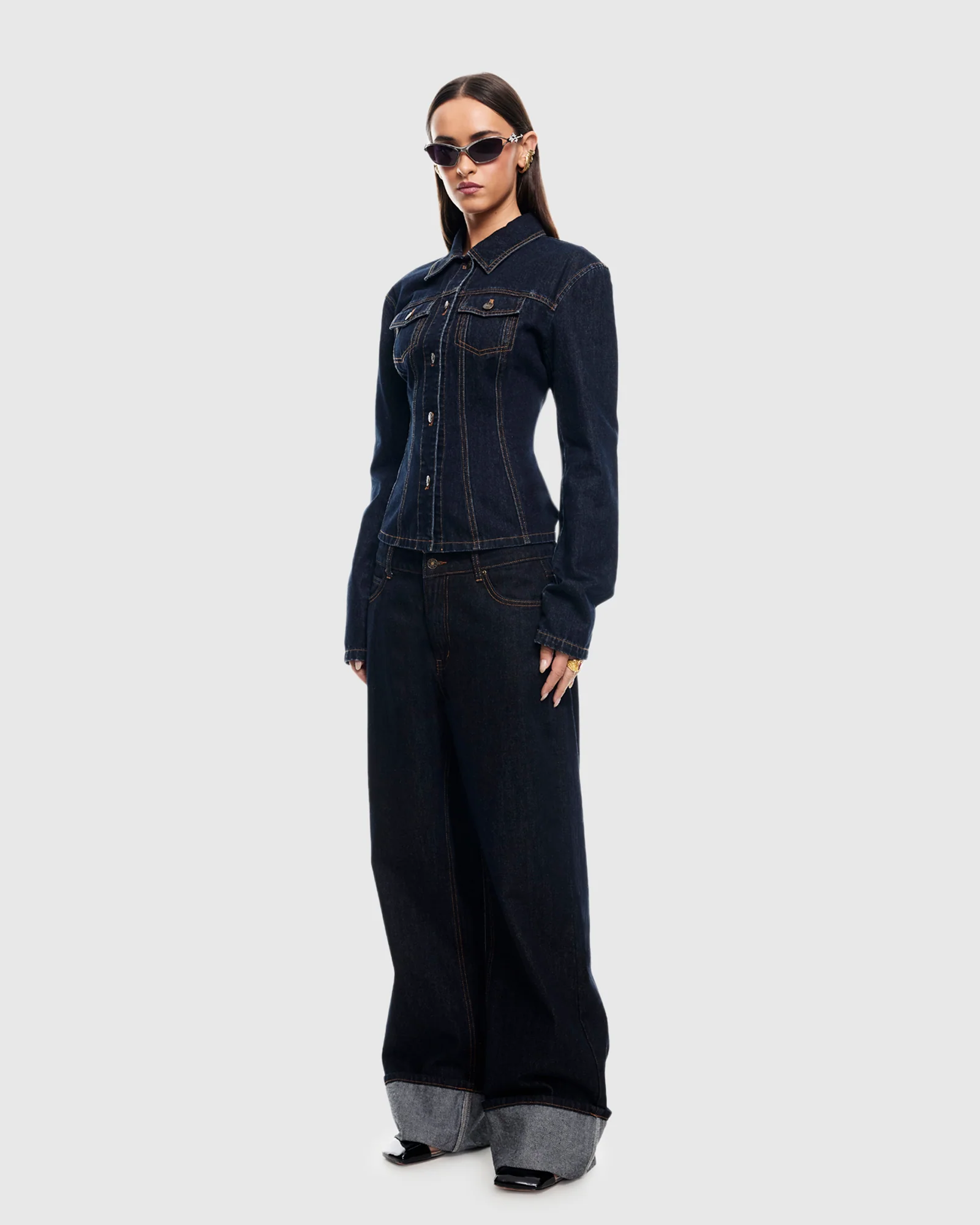 Top Model Cuffed Denim Jeans - Image 3