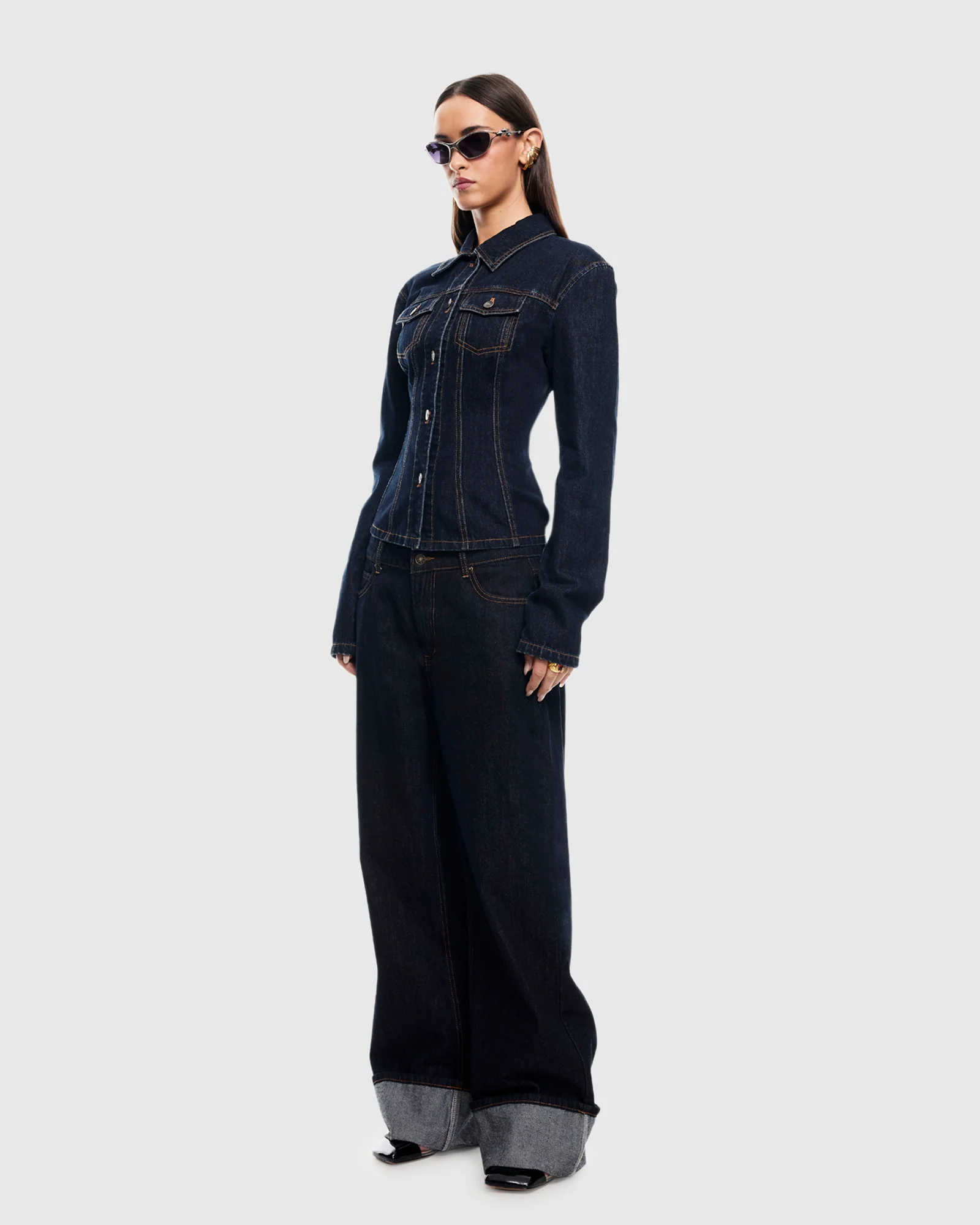 Top Model Cuffed Denim Jeans - Image 4