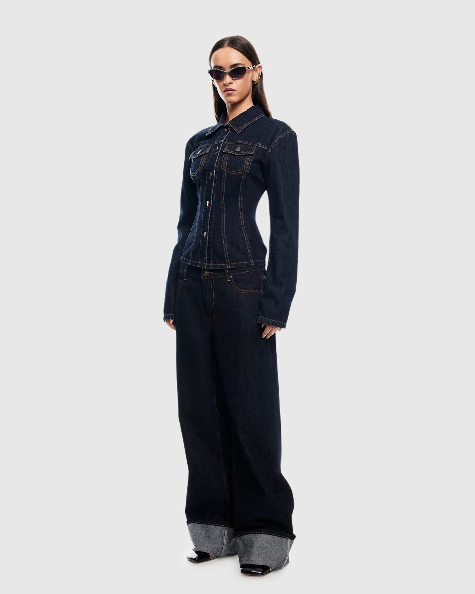 Top Model Cuffed Denim Jeans - Image 5