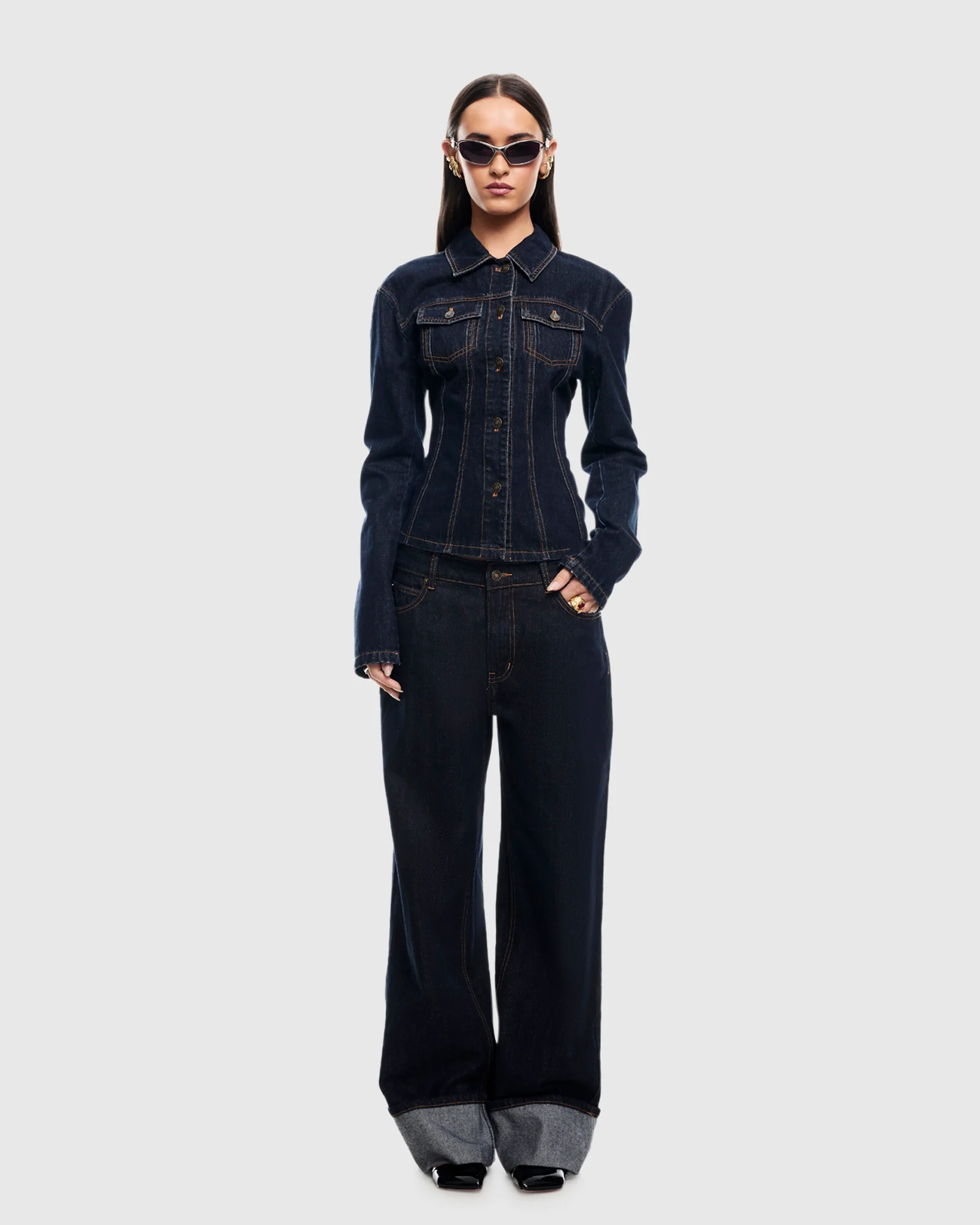 Top Model Cuffed Denim Jeans - Image 6