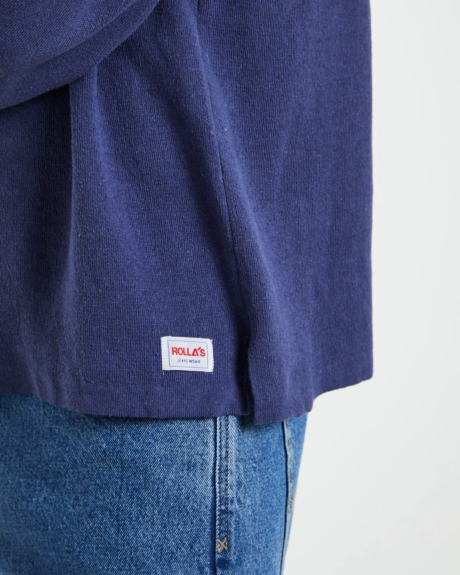 Trade Hemp Quater Zip Fleece Jumper in Navy - Image 5