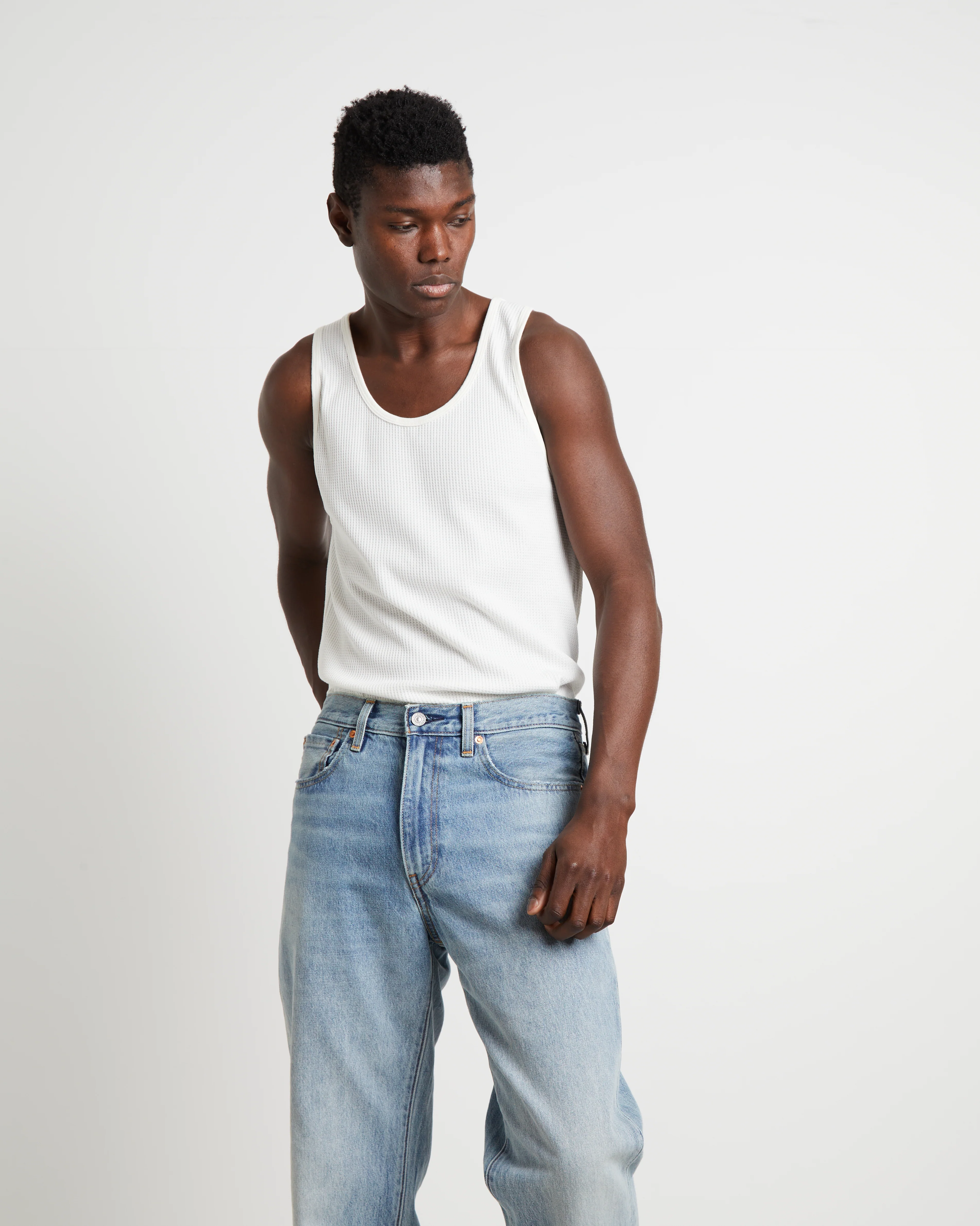 Trade Waffle Tank in Vintage White - Image 5