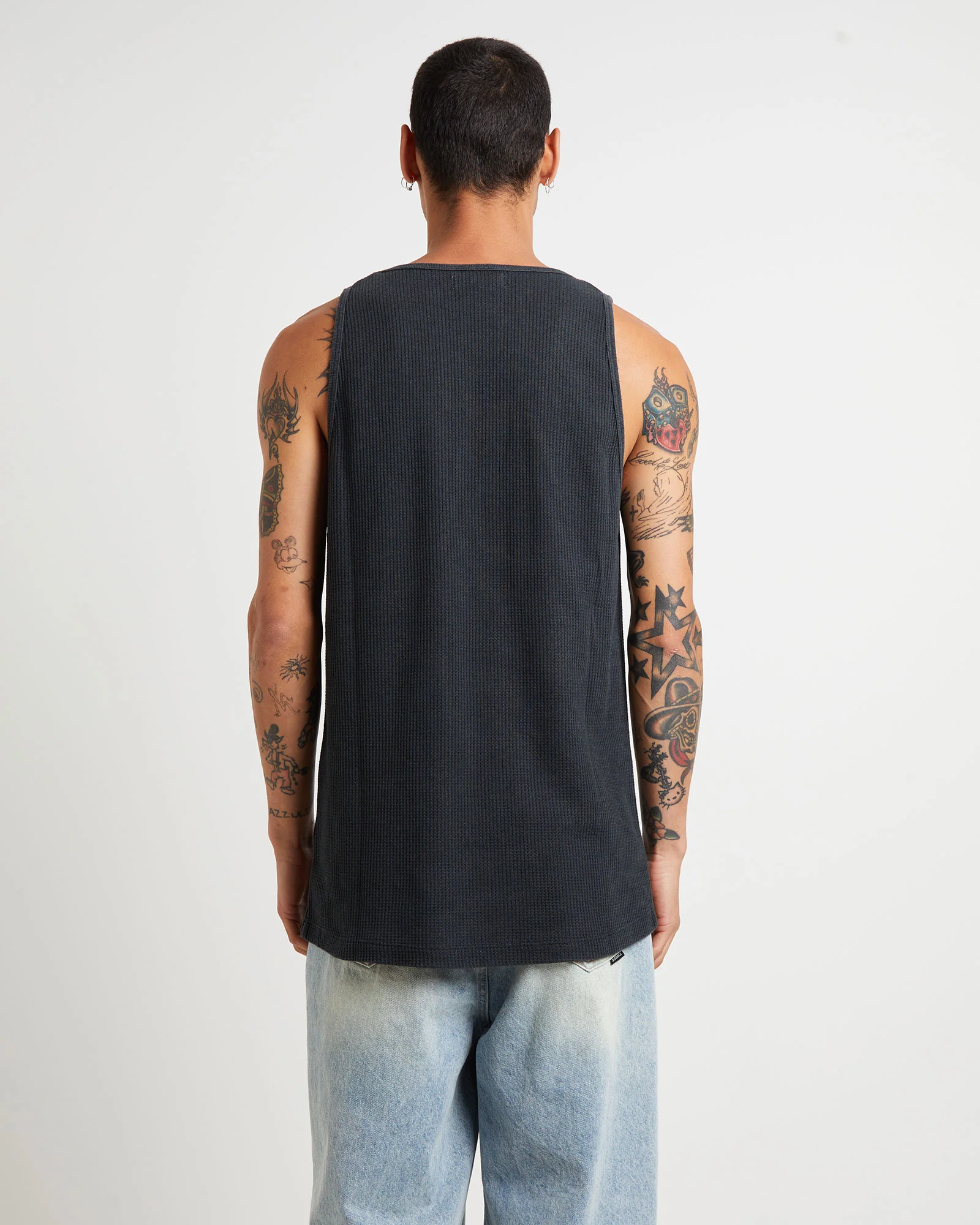 Trade Waffle Tank Tee in Sulphur Black - Image 2