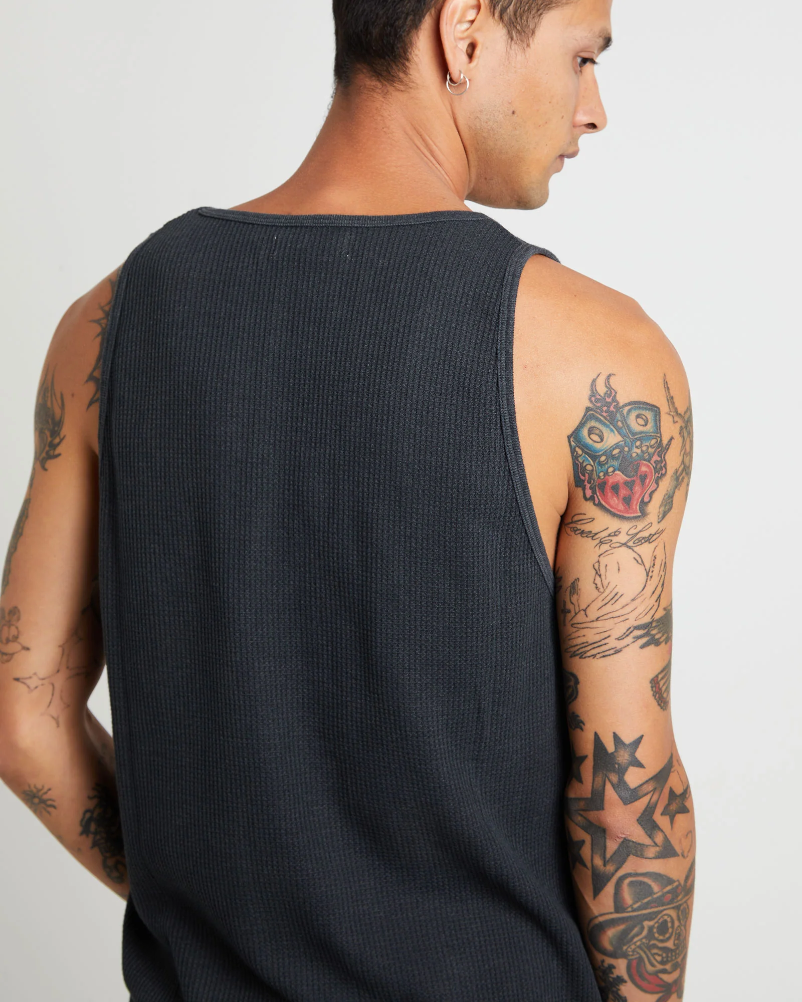Trade Waffle Tank Tee in Sulphur Black - Image 5