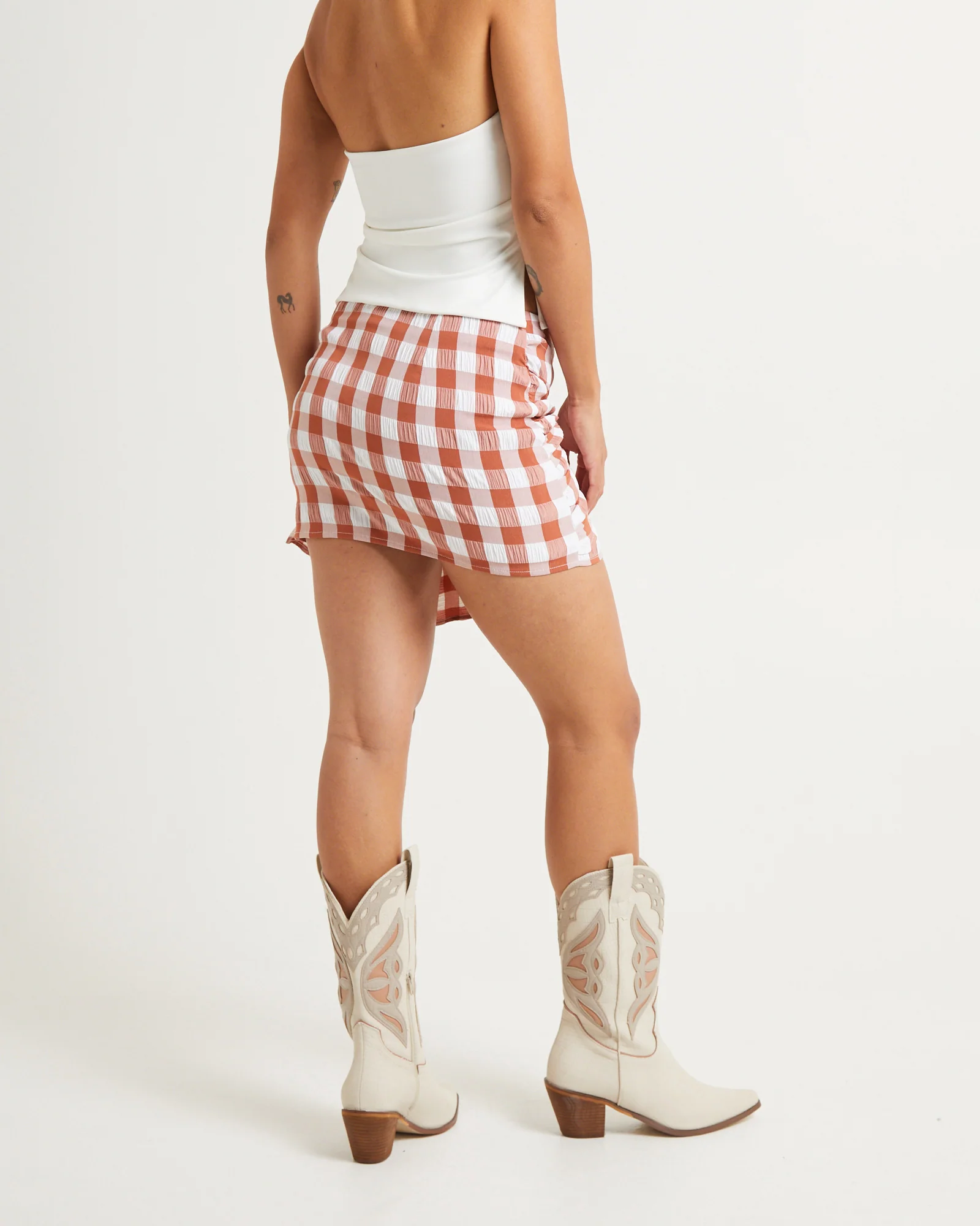 Trailing Check Mini Skirt - Image 4