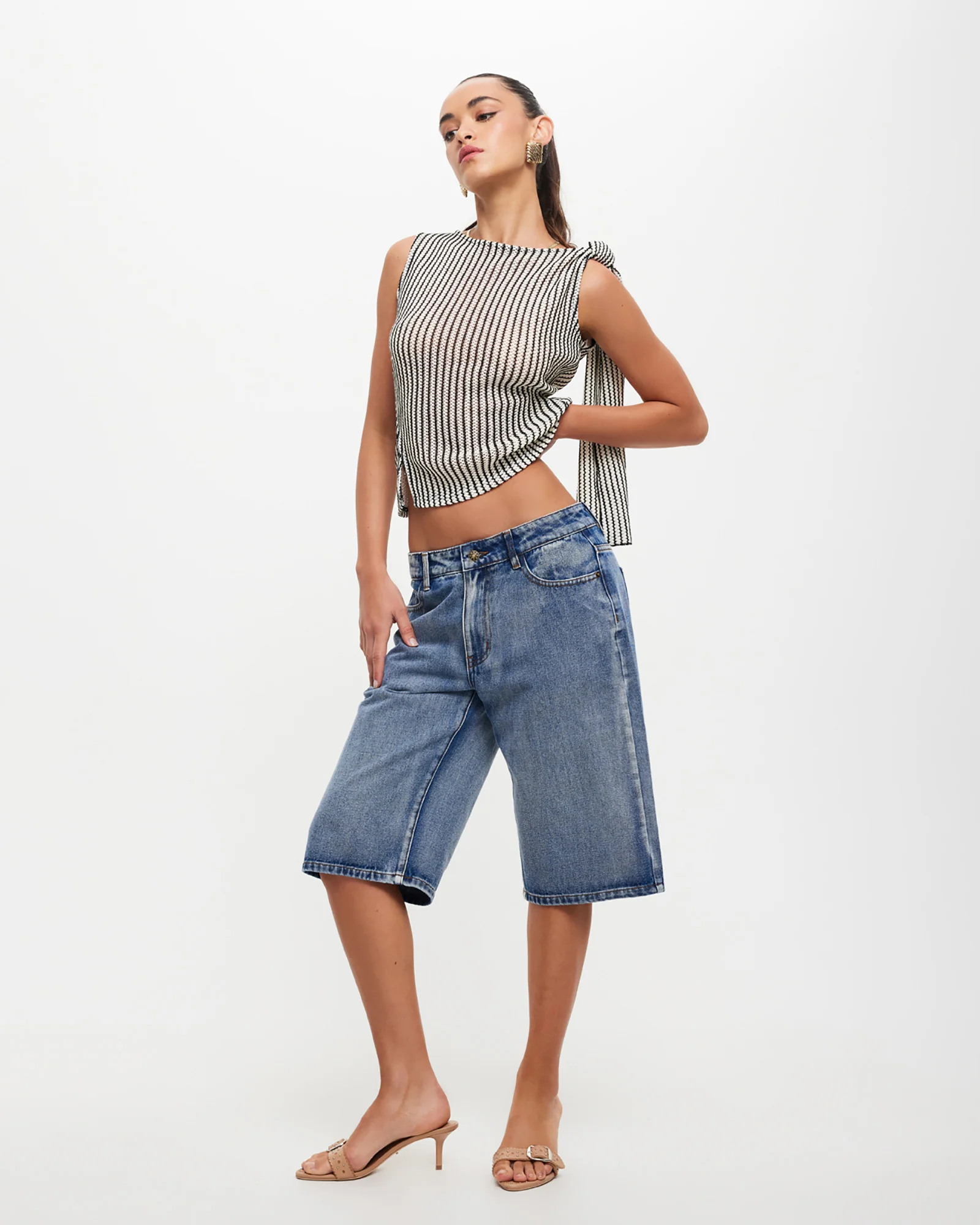 Tranquil Top in White Stripe - Image 3