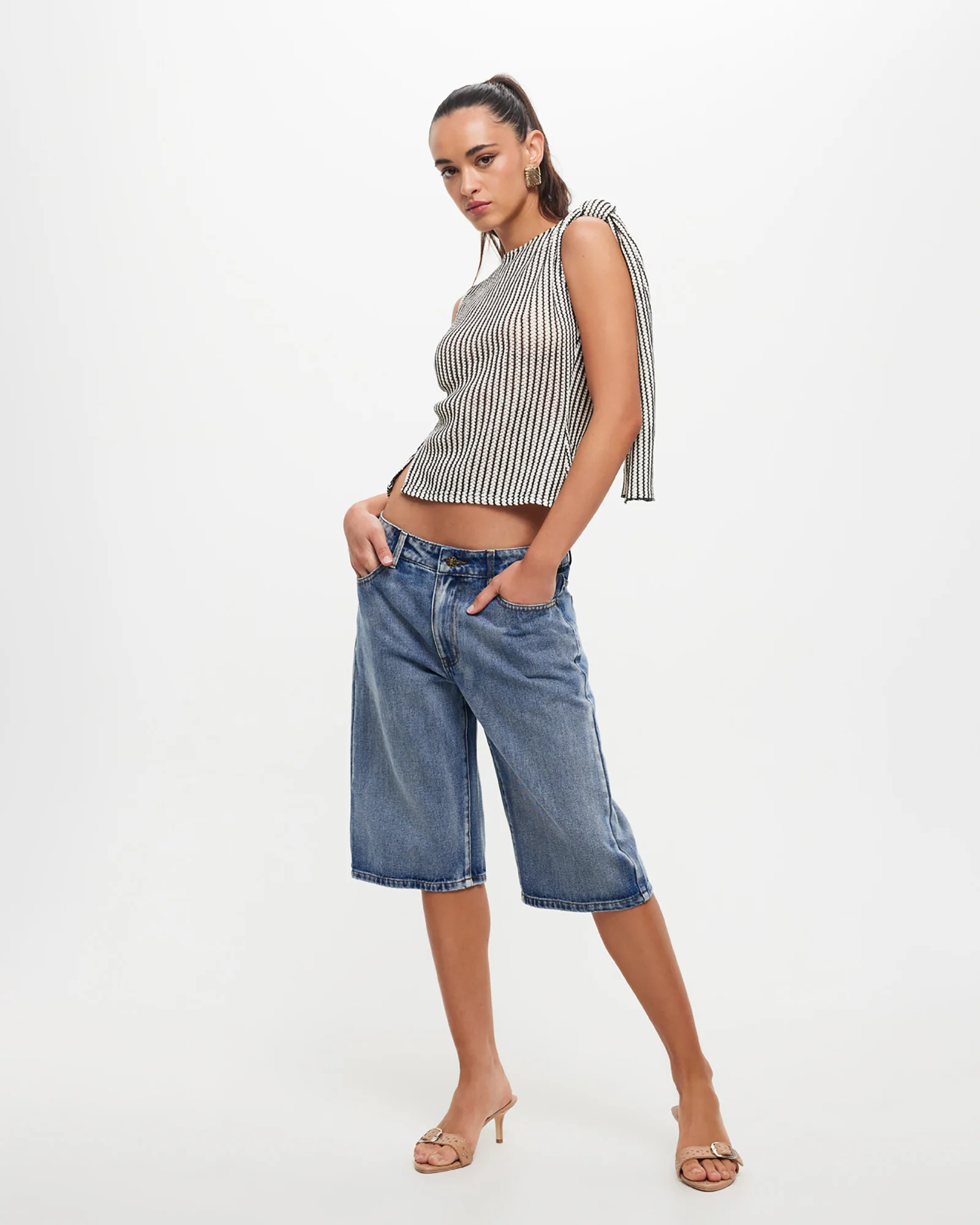 Tranquil Top in White Stripe - Image 4