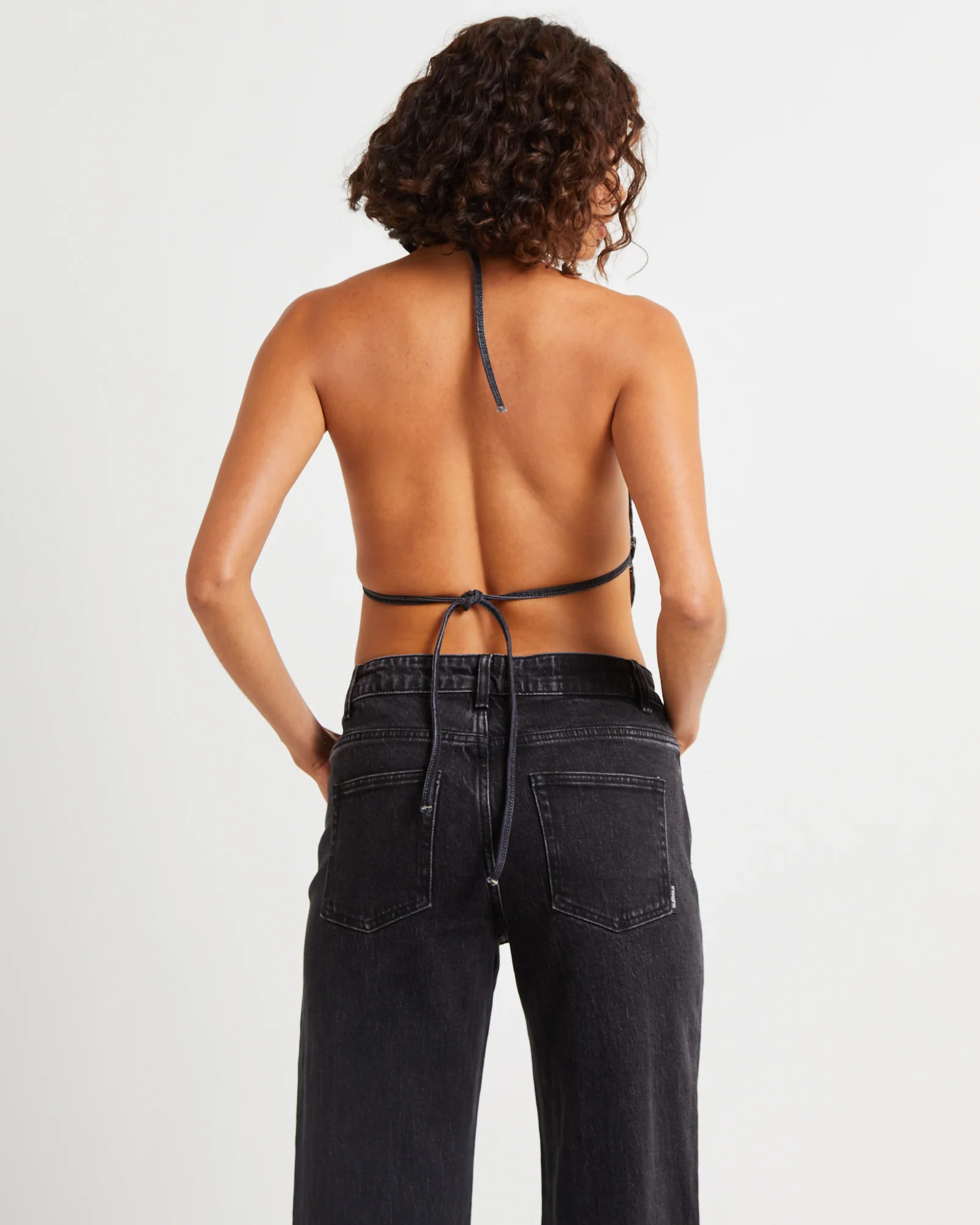 Trinity Denim Halter Top Charcoal Tint - Image 2