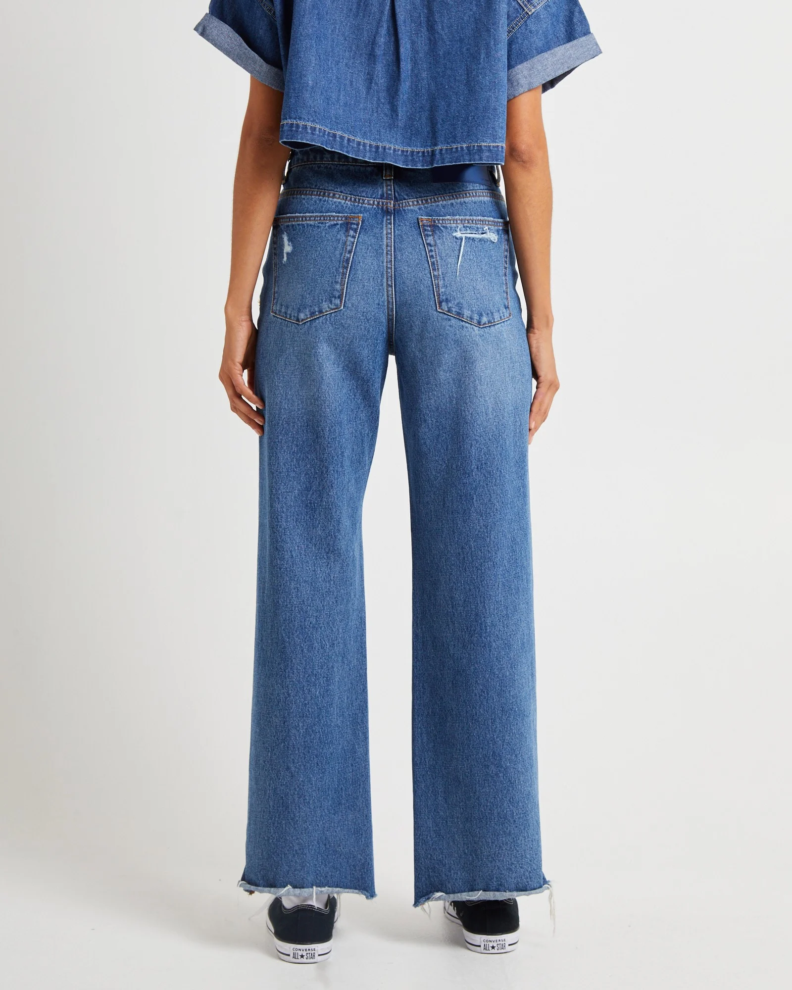 True Straight Leg Mid Waist Denim Billie Jeans - Image 2