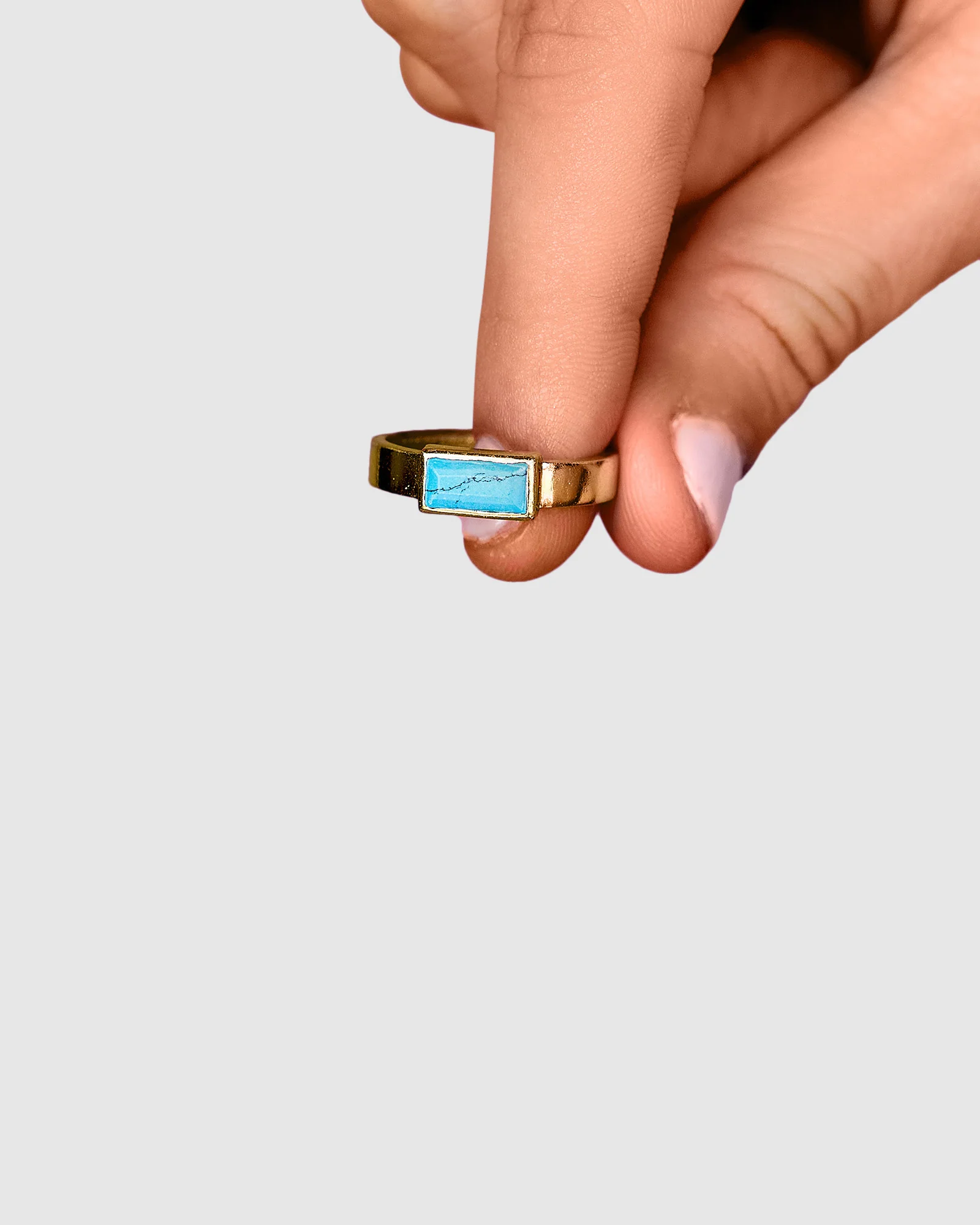 Tulum Turquoise Gold Ring - Image 3
