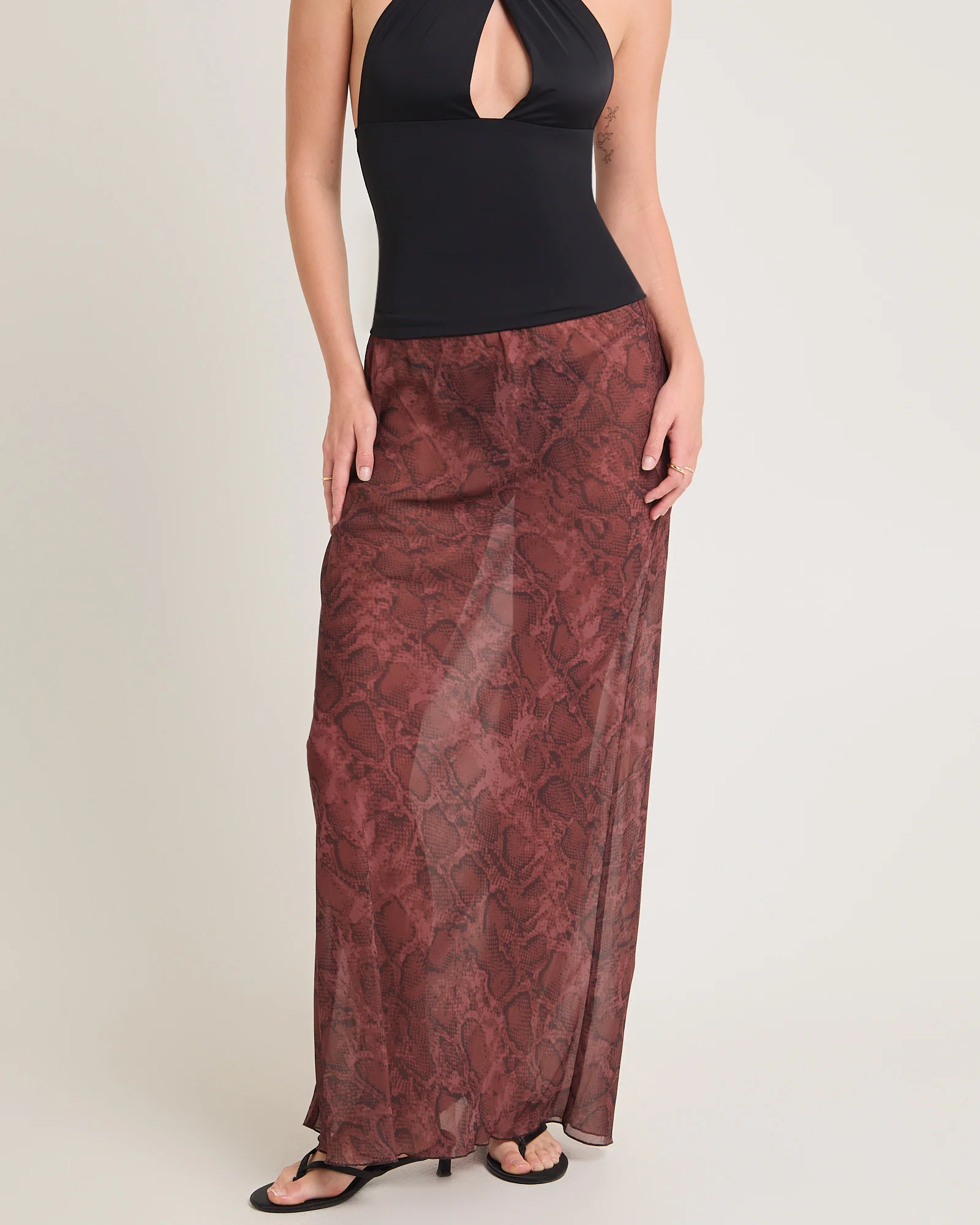 Umah Snake Sheer Maxi Skirt - Image 2