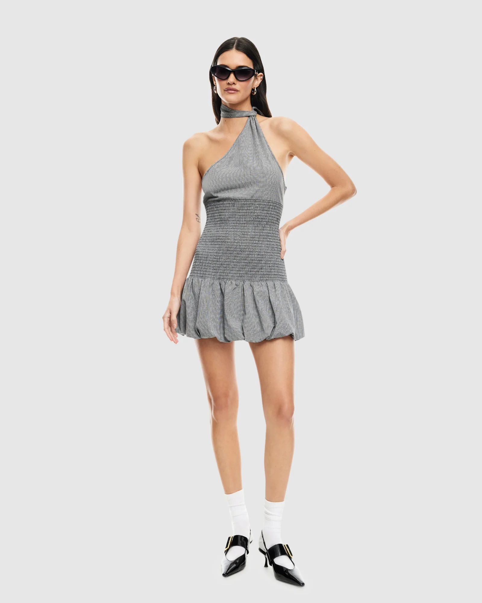 Un Tutu Mini Dress Onyx Gingham - Image 2