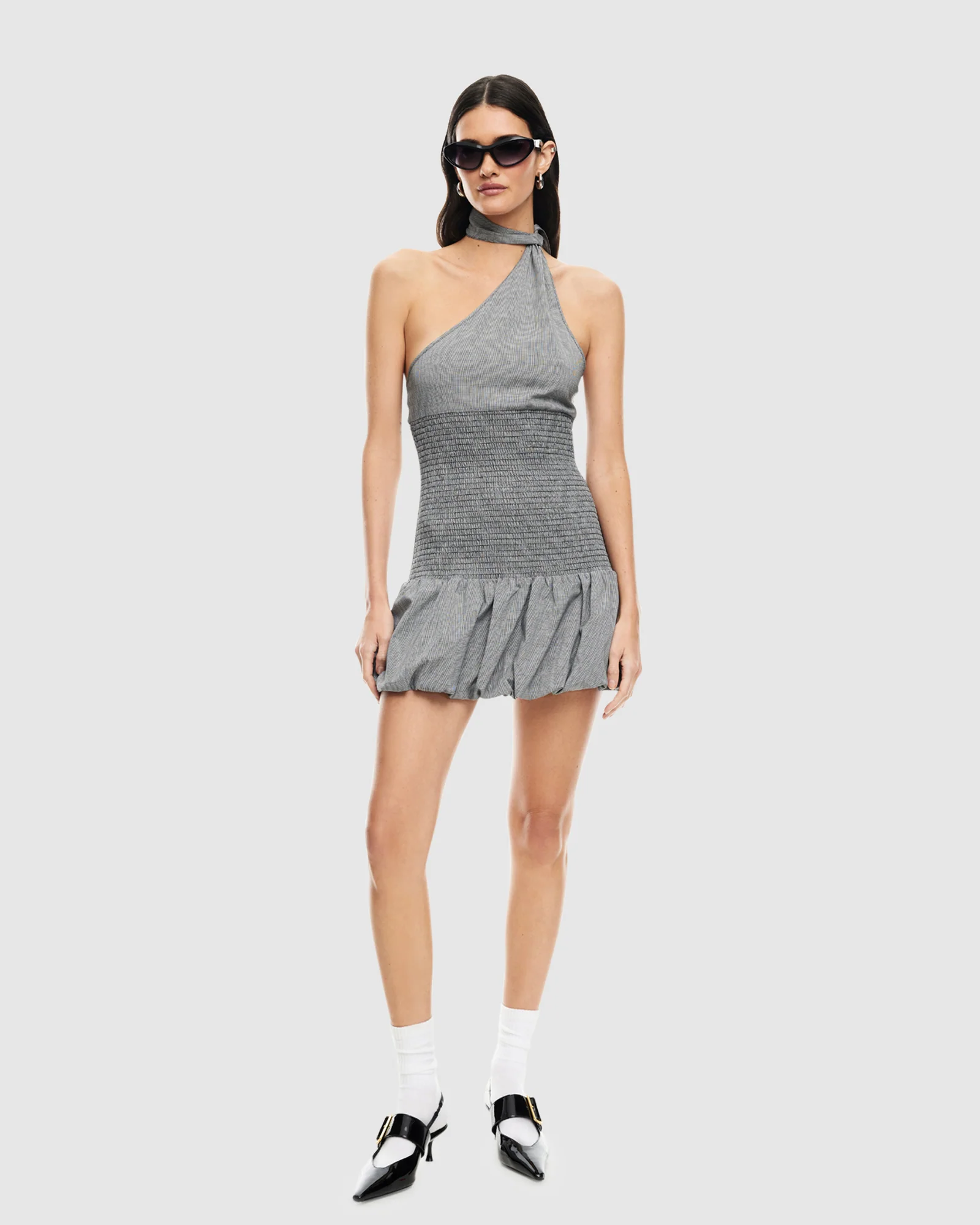 Un Tutu Mini Dress Onyx Gingham - Image 3