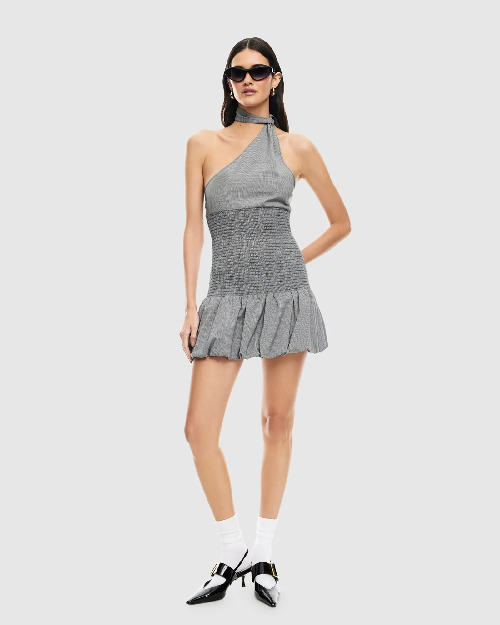 Un Tutu Mini Dress Onyx Gingham - Image 4