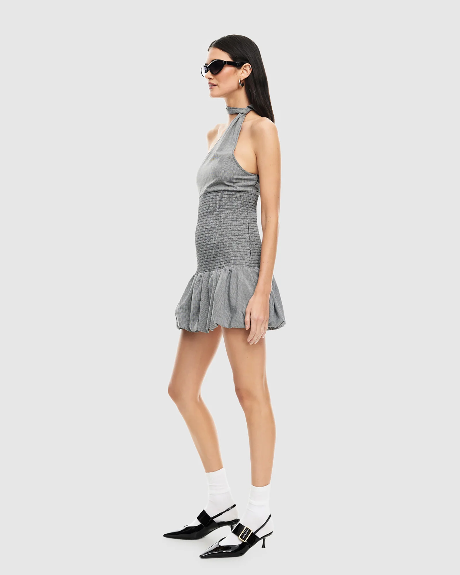 Un Tutu Mini Dress Onyx Gingham - Image 6