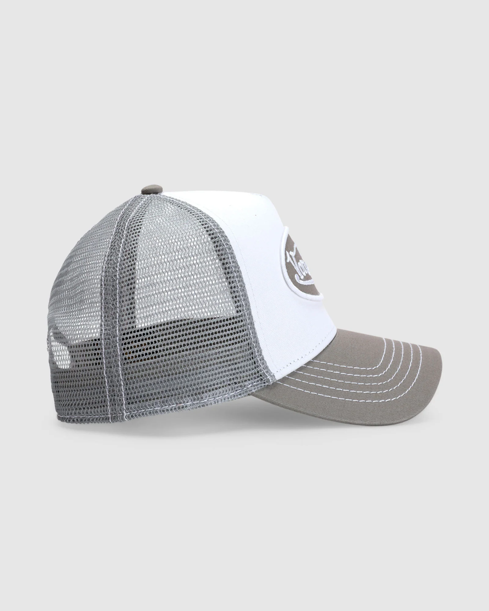 Unisex Trucker Hat Grey/White - Image 4