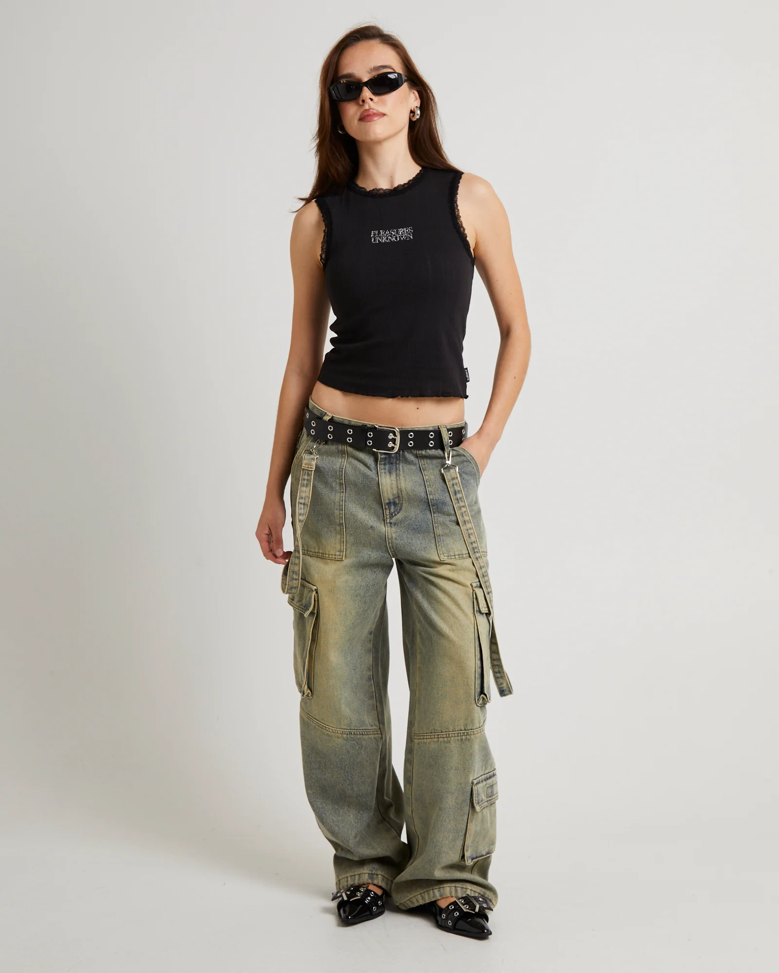 Unknown Diamonte Pointelle Tank Top - Image 3